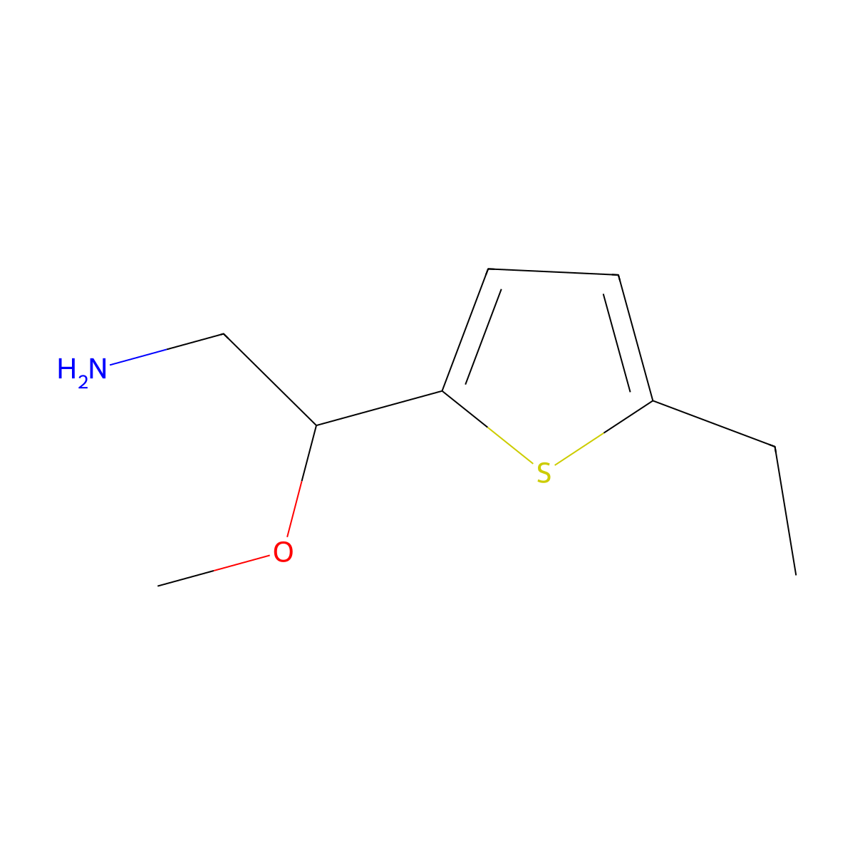 2-(5-Ethylthiophen-2-yl)-2-methoxyethan-1-amine molecular structure, CAS 1466628-91-0