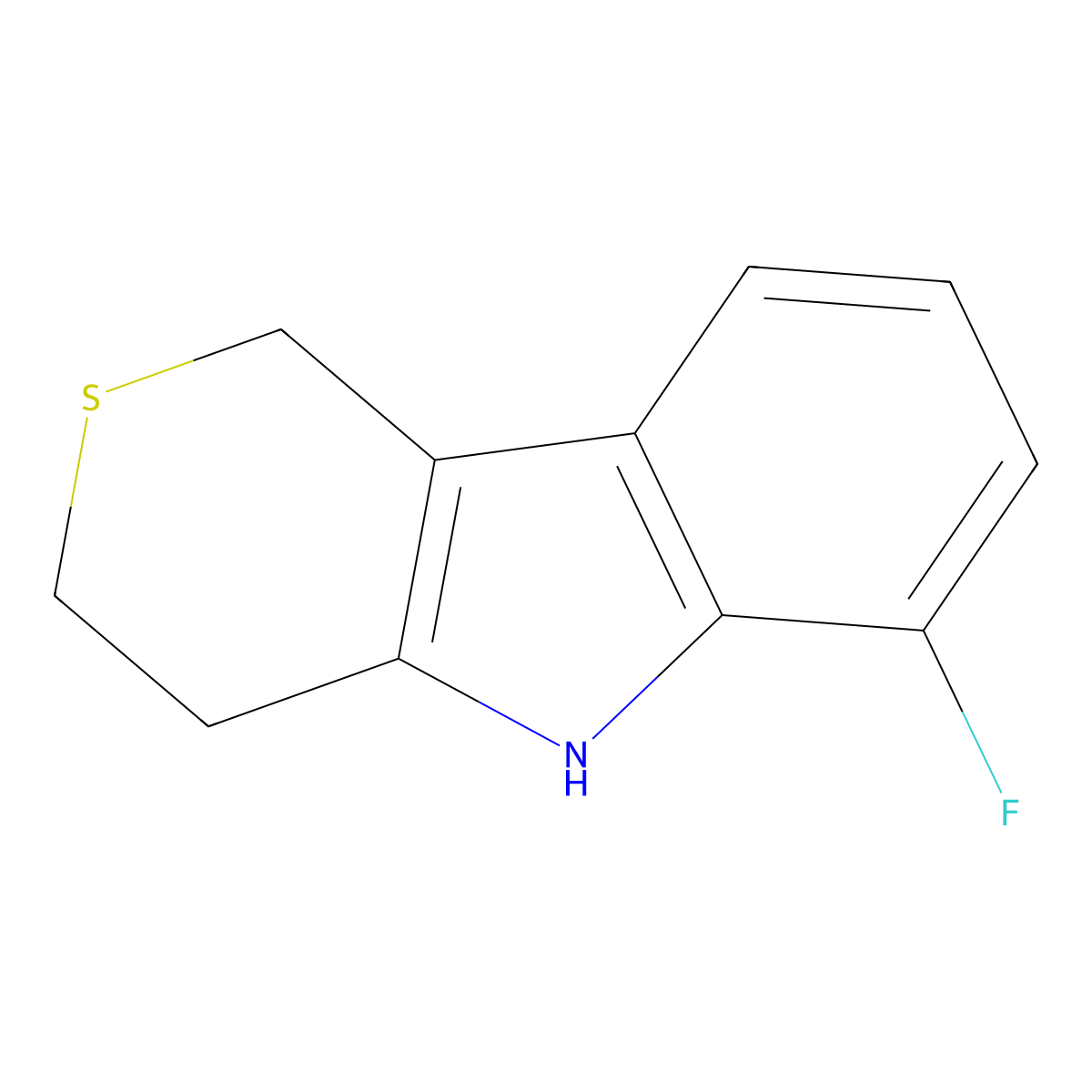 6-Fluoro-1,3,4,5-tetrahydrothiopyrano[4,3-b]indole molecular structure, CAS 1466633-11-3