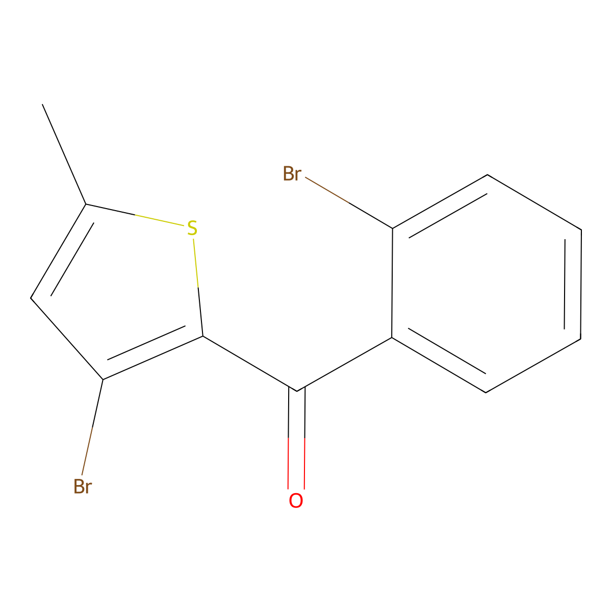 (3-Bromo-5-methylthiophen-2-yl)(2-bromophenyl)methanone molecular structure, CAS 1466639-90-6