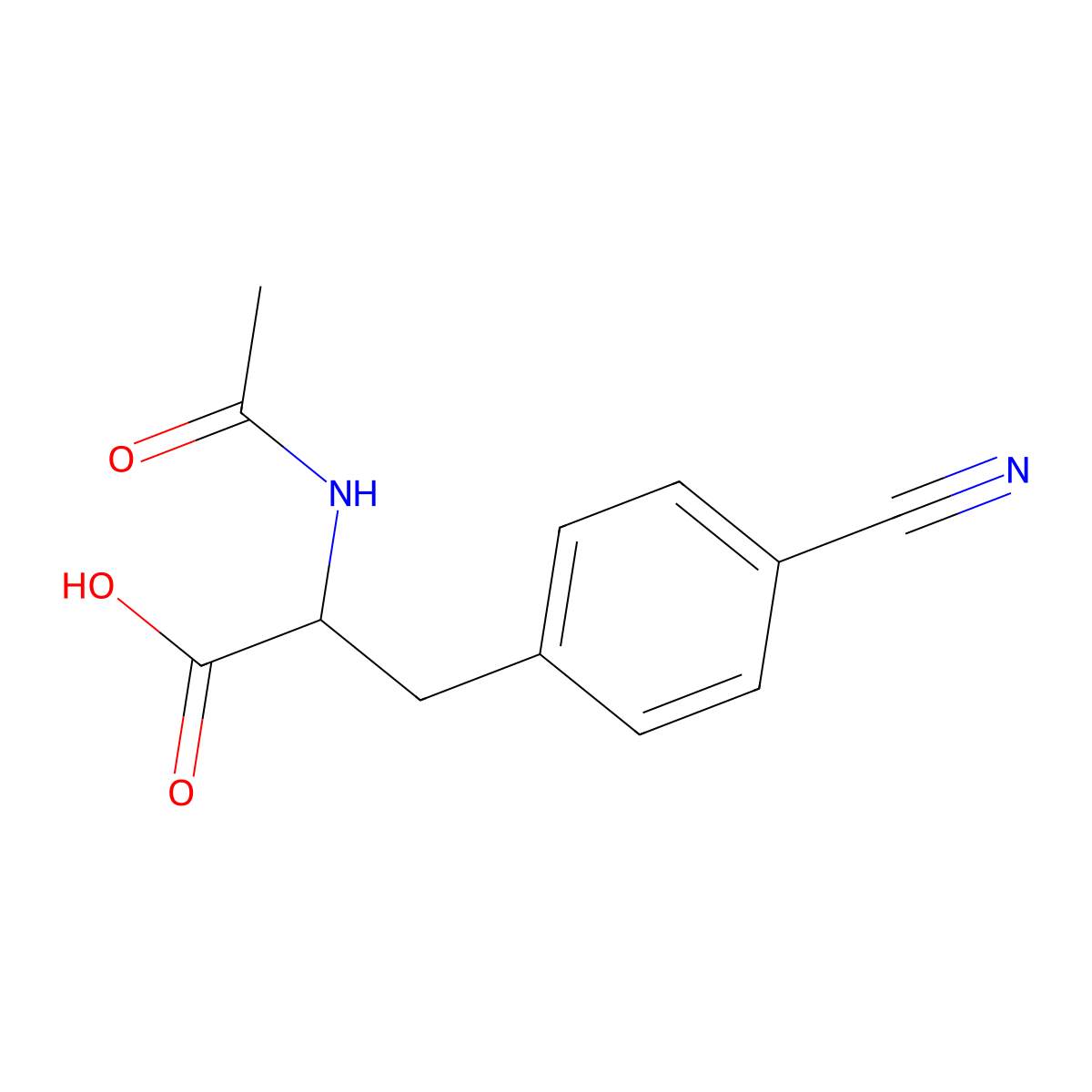 2-Acetamido-3-(4-cyanophenyl)propanoic acid molecular structure, CAS 146664-08-6