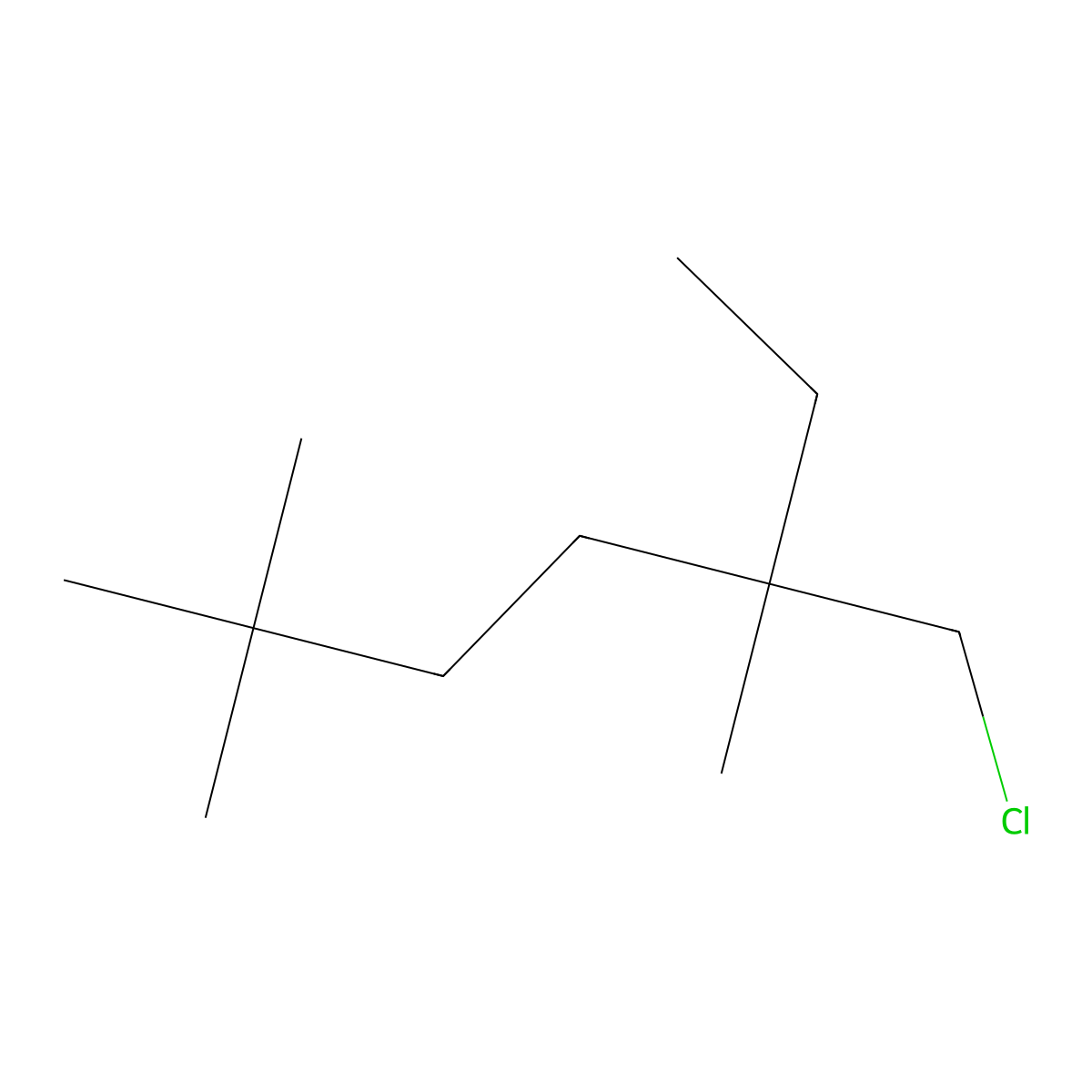 5-(Chloromethyl)-2,2,5-trimethylheptane molecular structure, CAS 1466646-70-7