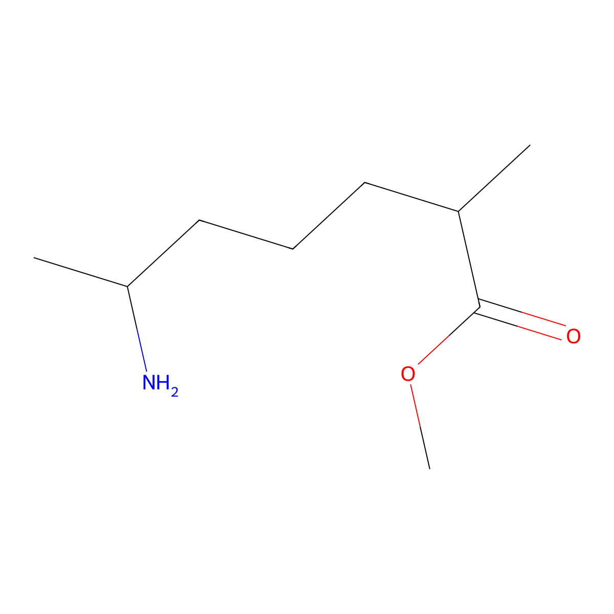 Methyl 6-amino-2-methylheptanoate molecular structure, CAS 1466647-64-2
