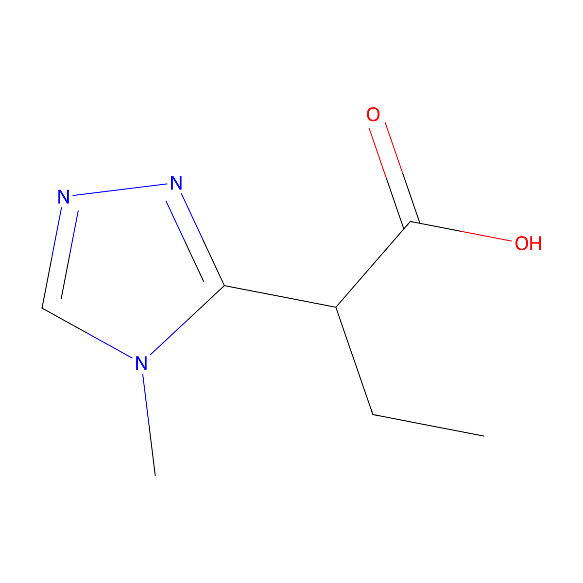 2-(4-Methyl-4H-1,2,4-triazol-3-yl)butanoic acid molecular structure, CAS 1466652-37-8