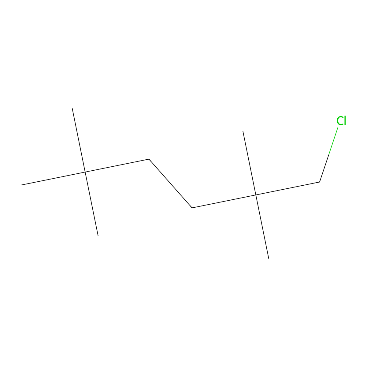1-Chloro-2,2,5,5-tetramethylhexane molecular structure, CAS 1466661-39-1