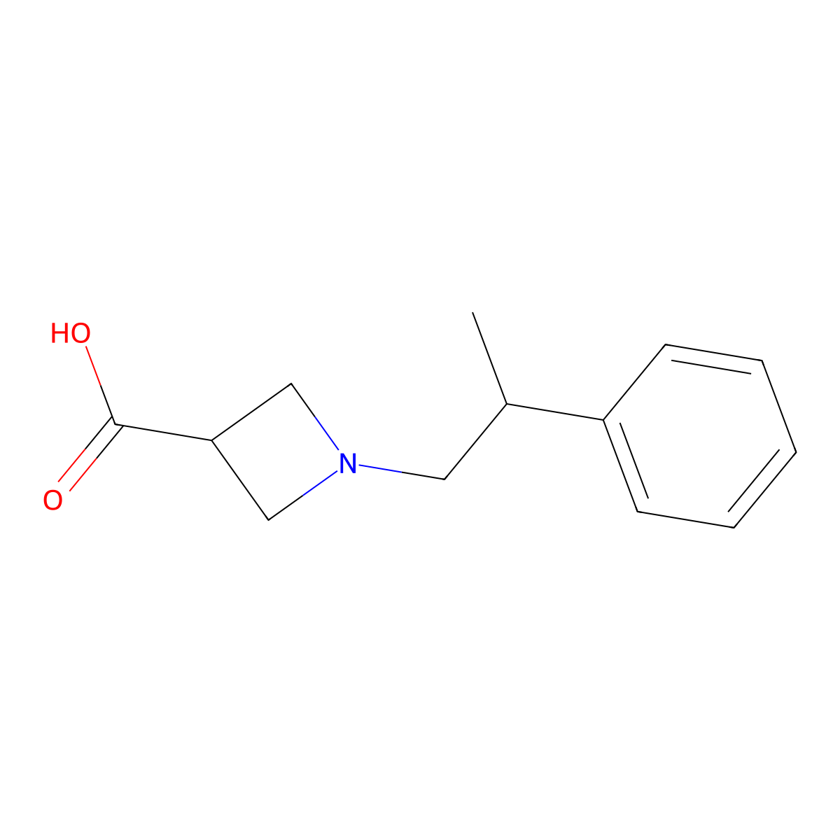 1-(2-Phenylpropyl)azetidine-3-carboxylic acid molecular structure, CAS 1466666-31-8