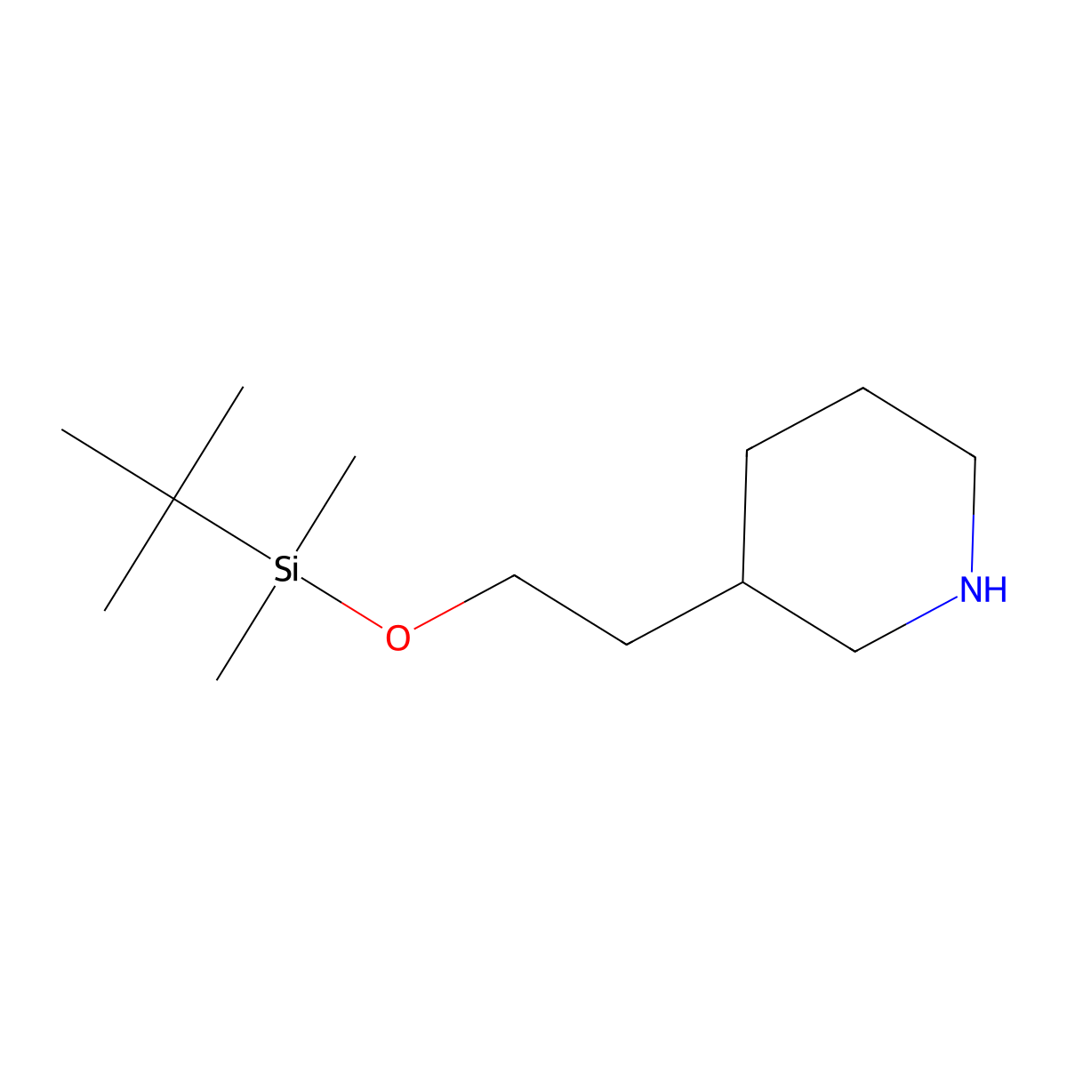 3-[2[[(1,1-Dimethylethyl)dimethyl silyl]oxy]ethyl]-piperidine molecular structure, CAS 146667-82-5