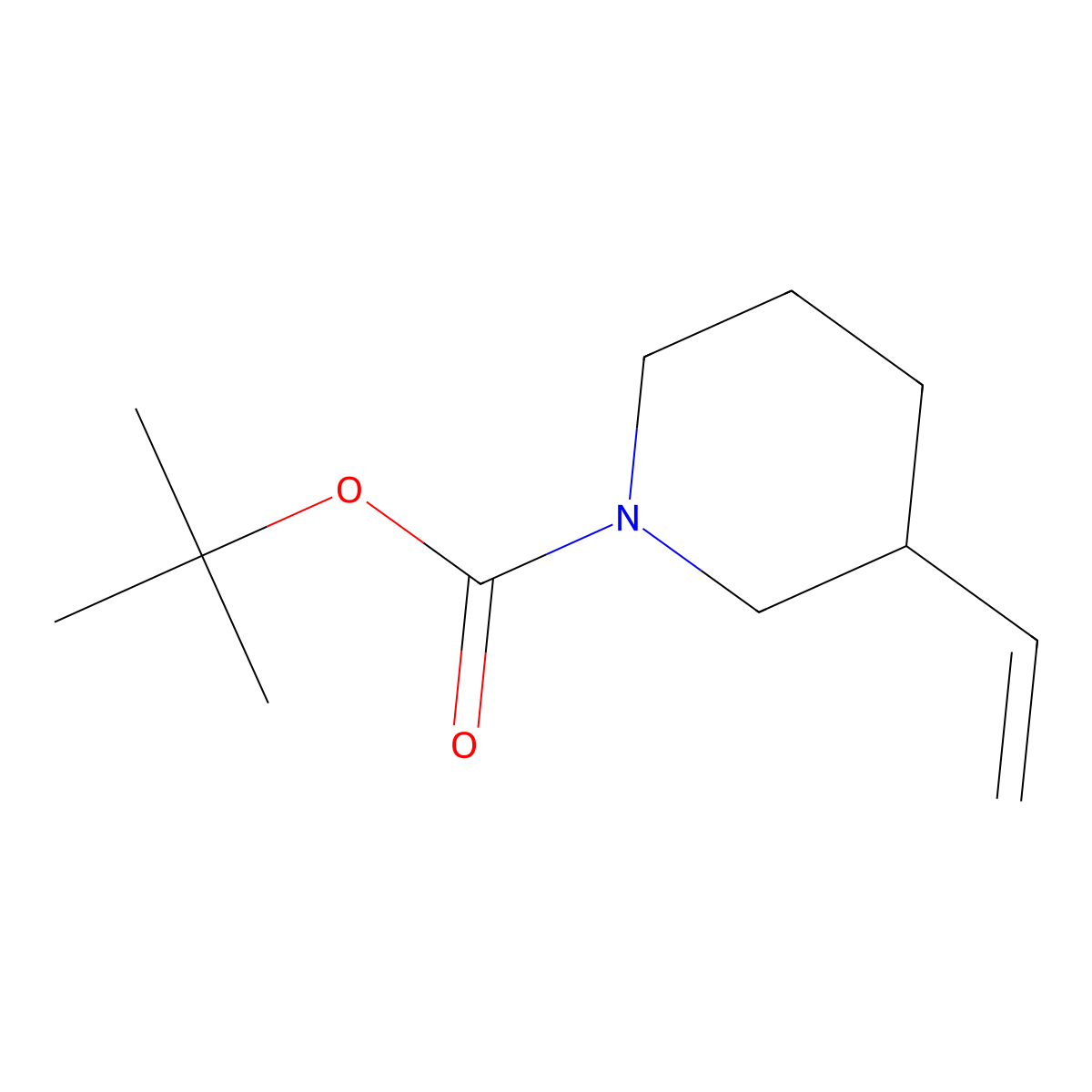 3-Vinyl-piperidine-1-carboxylic acid tert-butyl ester molecular structure, CAS 146667-87-0