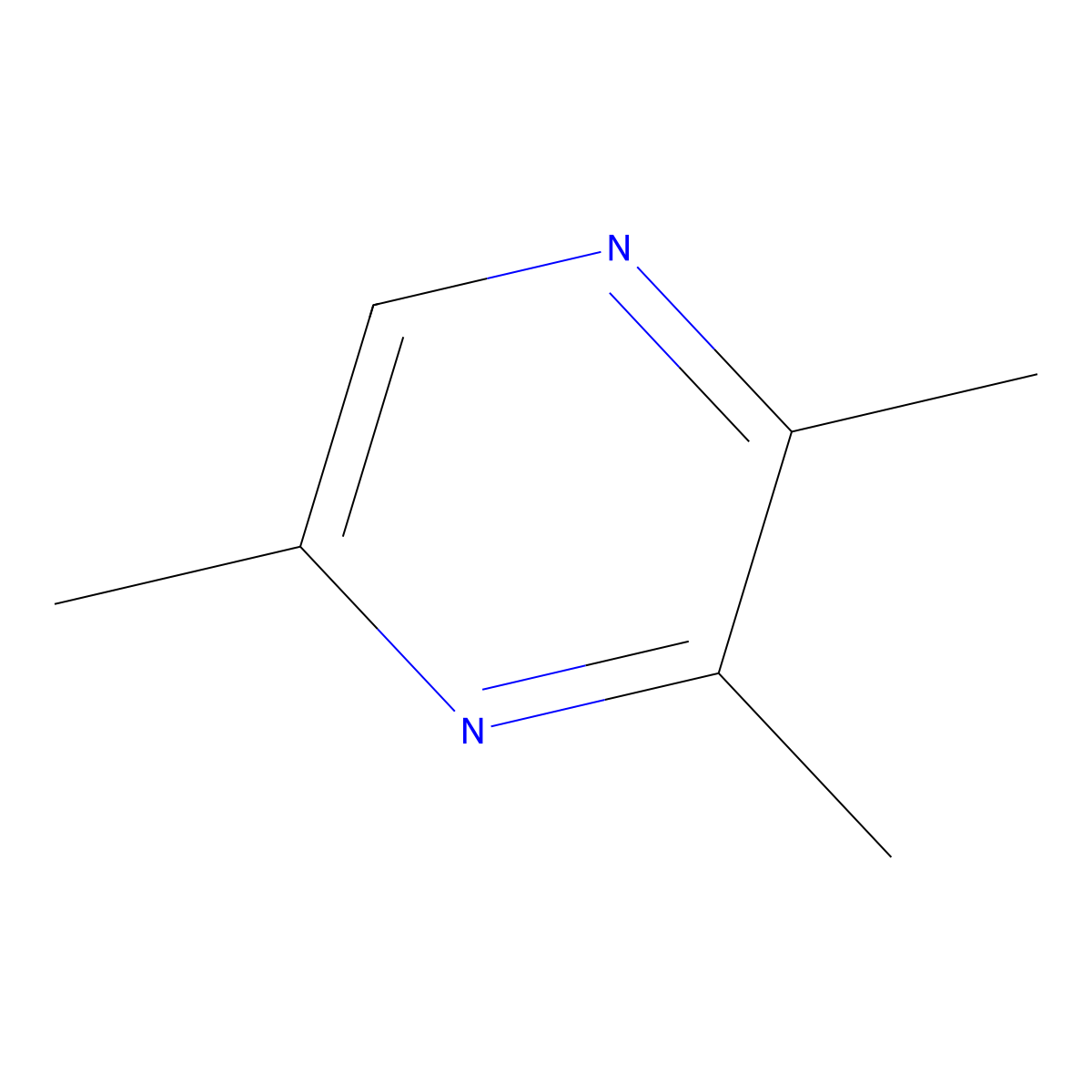 Trimethylpyrazine molecular structure, CAS 14667-55-1