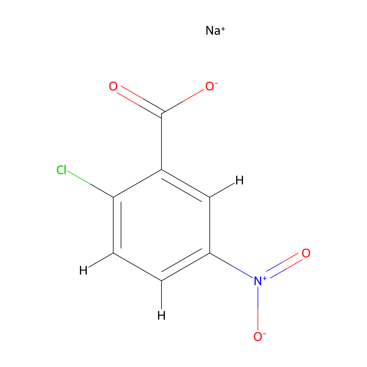 Benzoic acid, 2-chloro-5-nitro-, sodium salt (1:1) molecular structure, CAS 14667-59-5