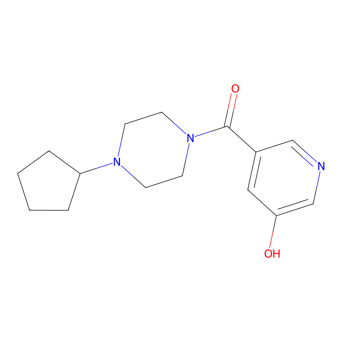 5-(4-Cyclopentylpiperazine-1-carbonyl)pyridin-3-ol molecular structure, CAS 1466706-72-8