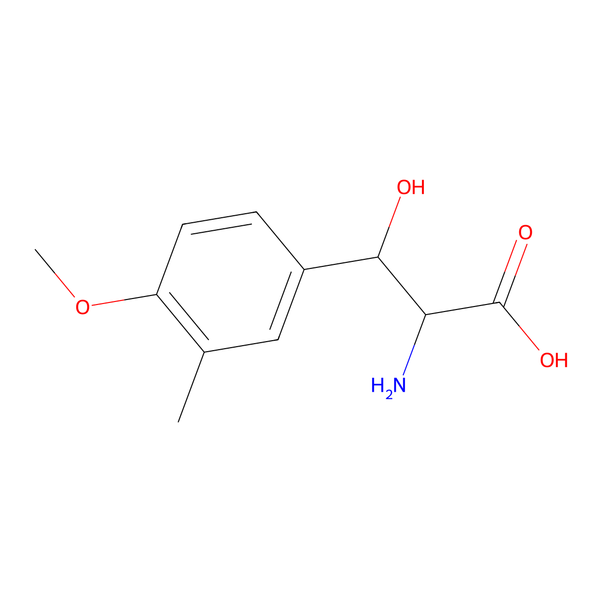 2-Amino-3-hydroxy-3-(4-methoxy-3-methylphenyl)propanoic acid molecular structure, CAS 1466716-40-4