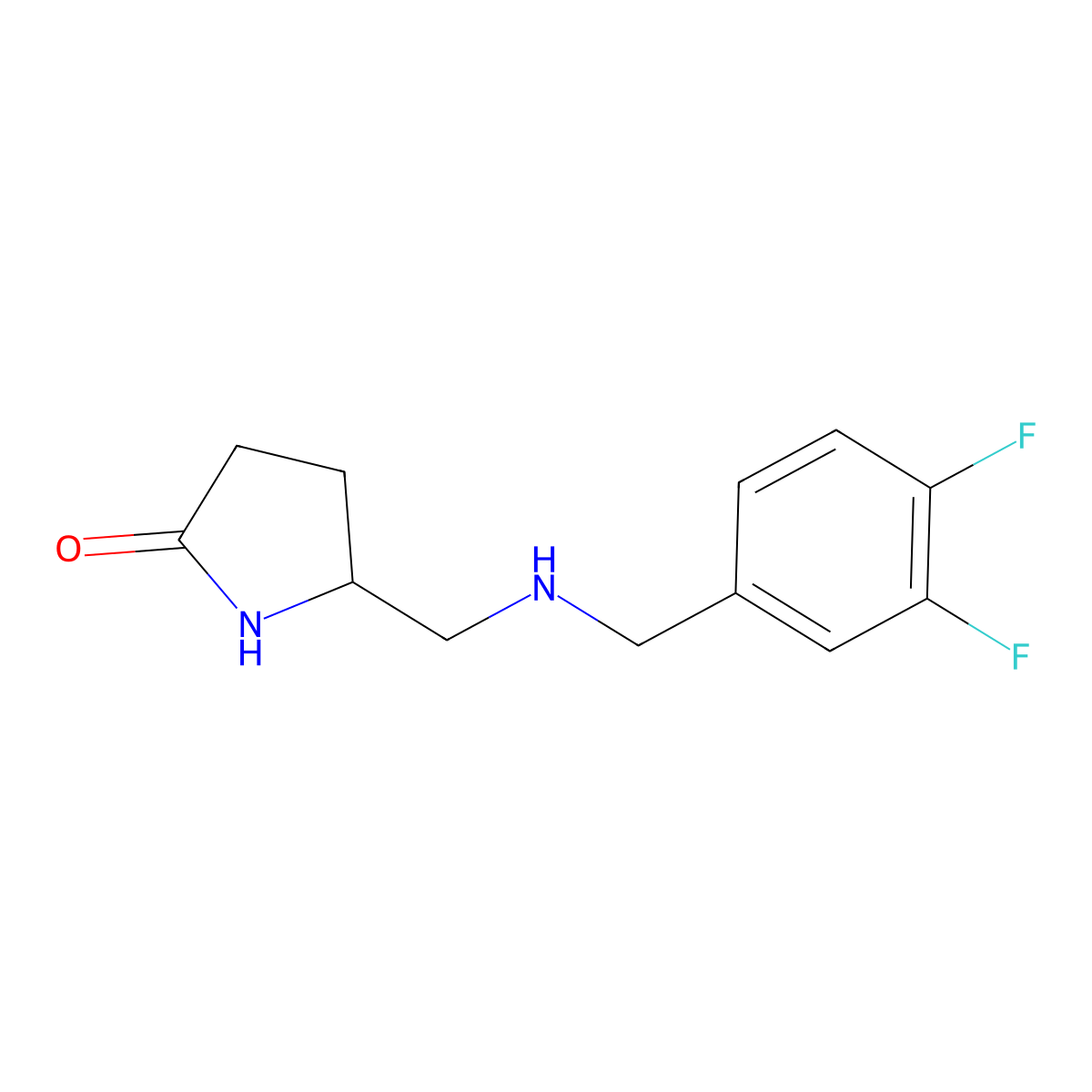 5-({[(3,4-Difluorophenyl)methyl]amino}methyl)pyrrolidin-2-one molecular structure, CAS 1466719-62-9