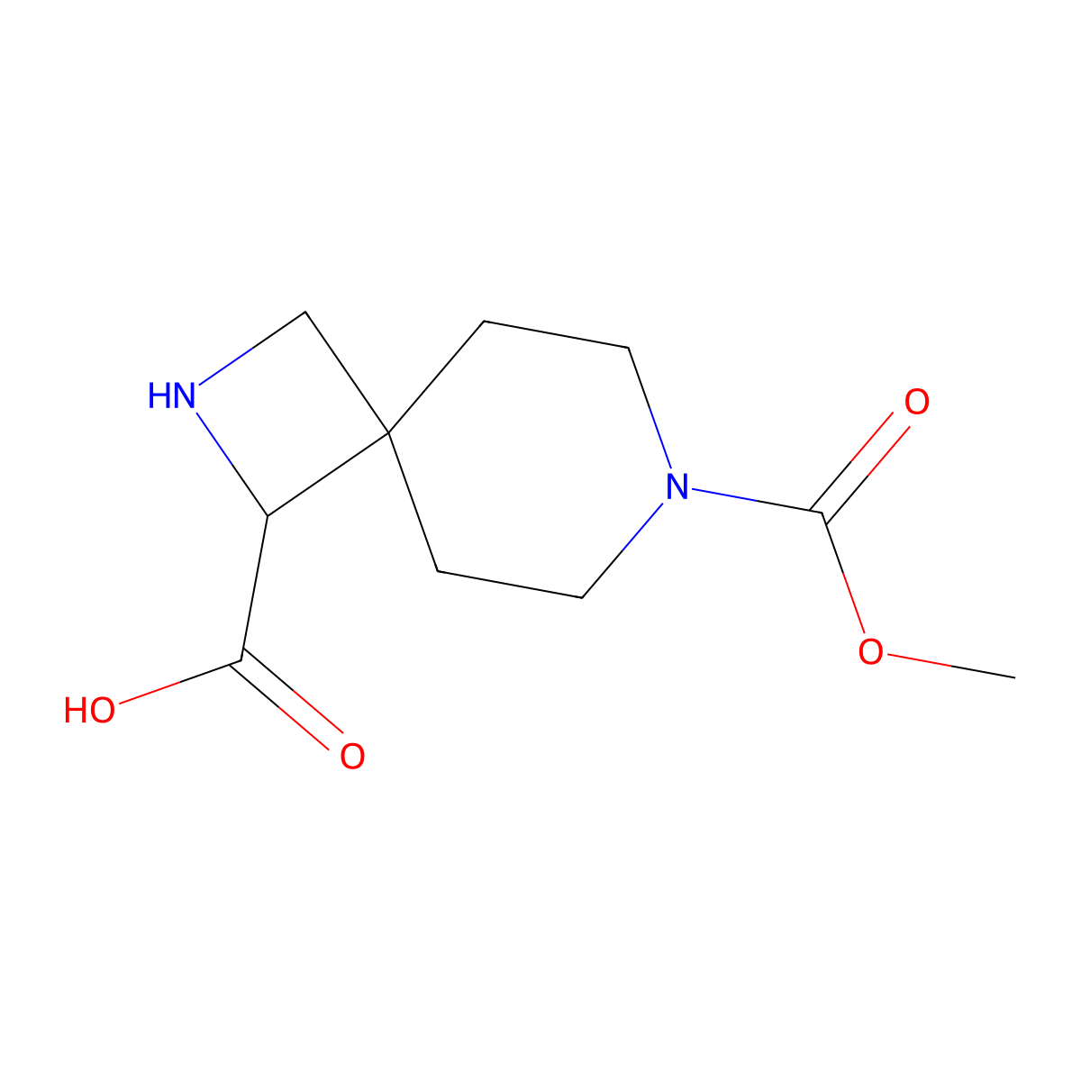 7-(Methoxycarbonyl)-2,7-diazaspiro[3.5]nonane-1-carboxylic acid molecular structure, CAS 1466722-69-9