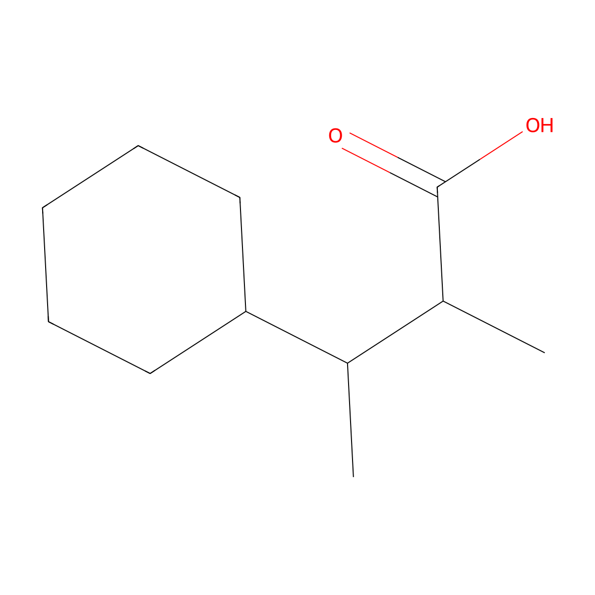 3-Cyclohexyl-2-methylbutanoic acid molecular structure, CAS 1466724-03-7