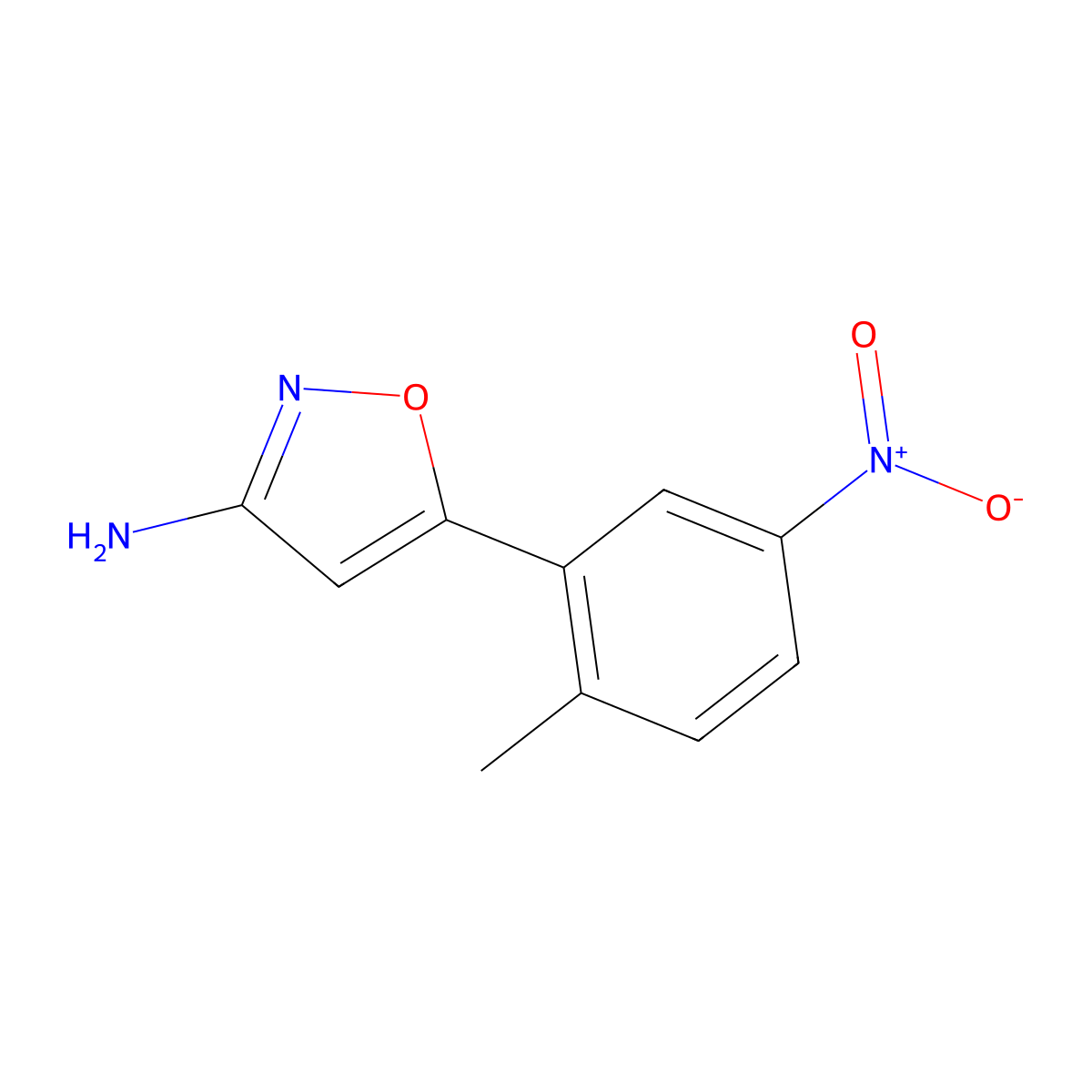 5-(2-Methyl-5-nitrophenyl)isoxazol-3-amine molecular structure, CAS 1466725-28-9