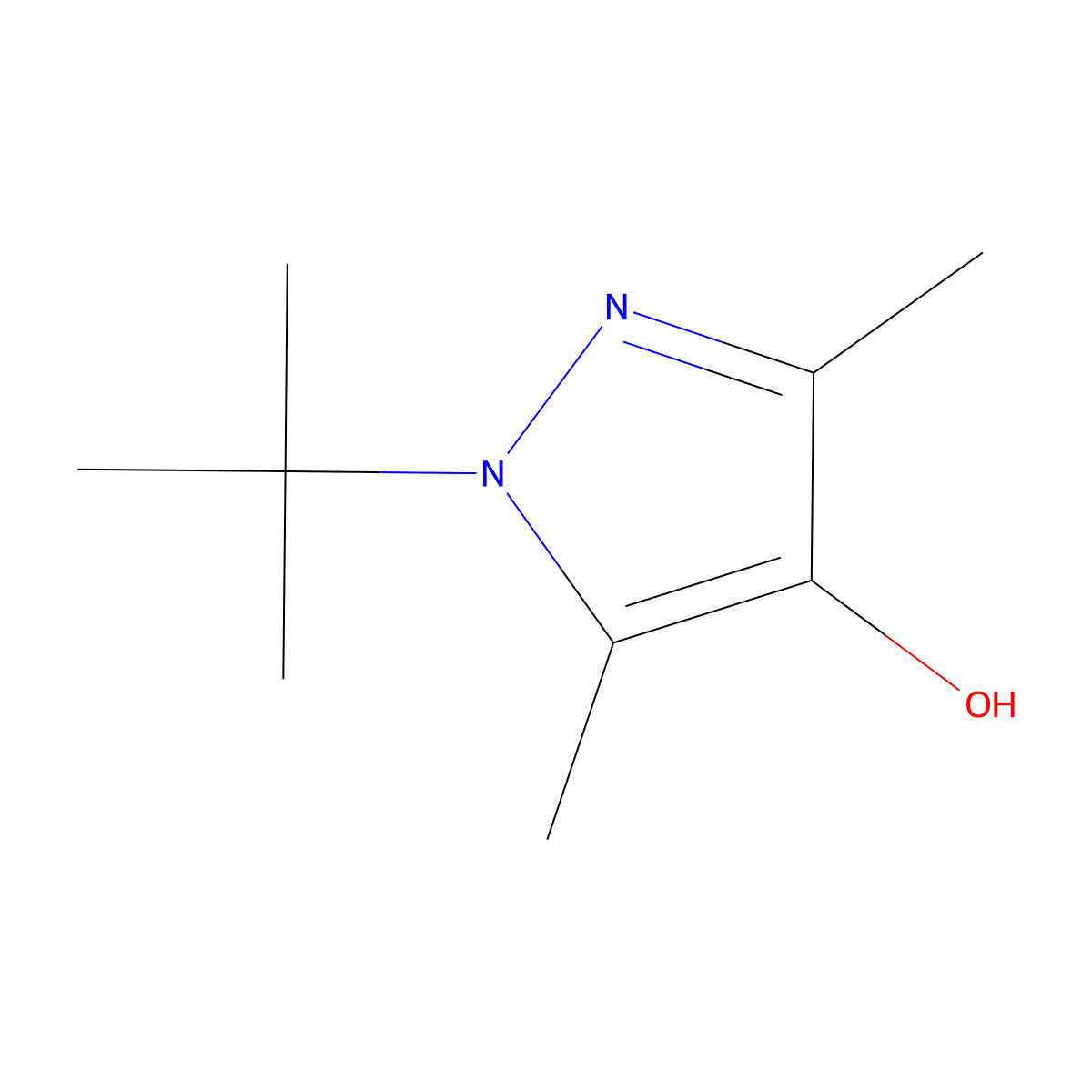 1-tert-butyl-3,5-dimethyl-1H-pyrazol-4-ol molecular structure, CAS 1466743-75-8