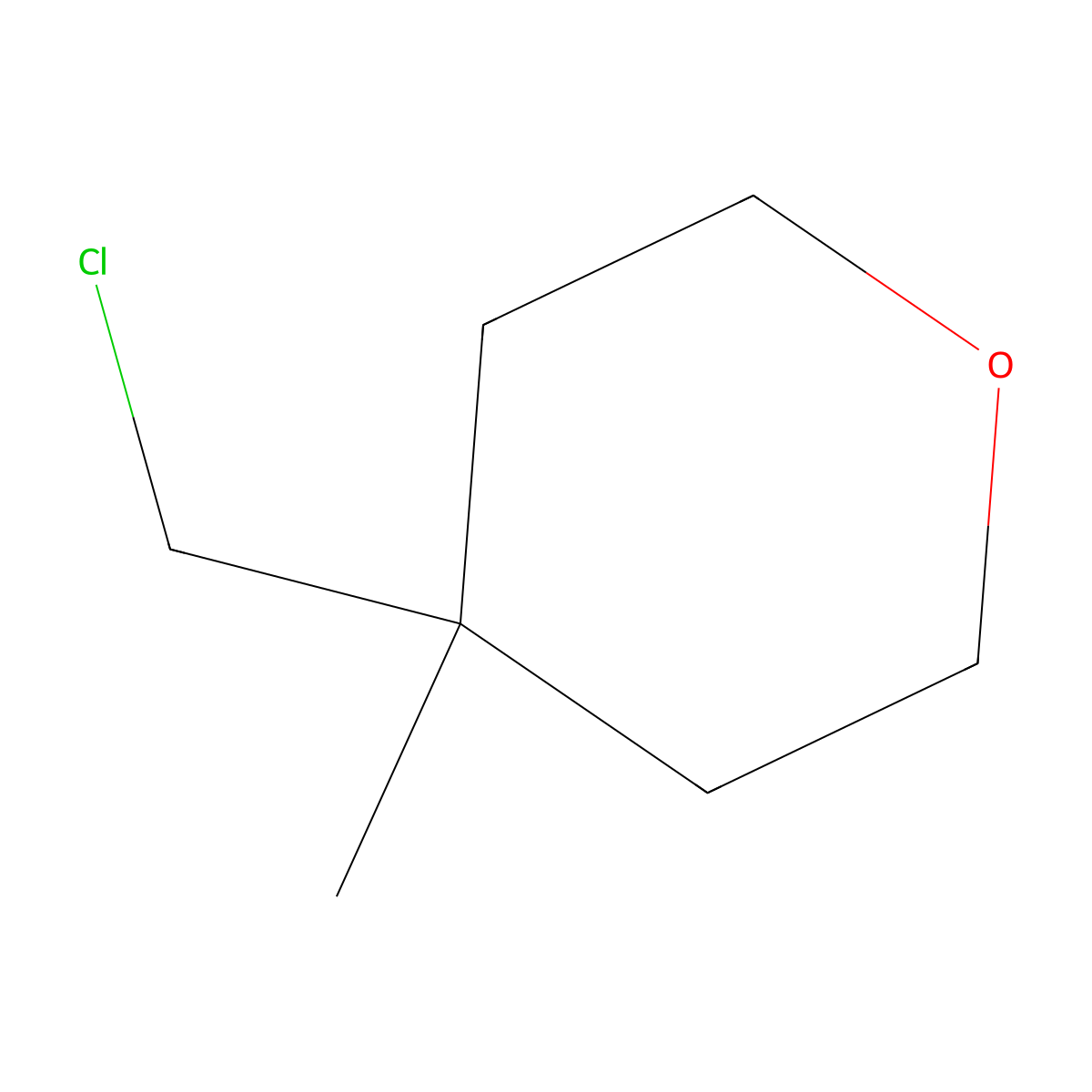 4-(Chloromethyl)-4-methyloxane molecular structure, CAS 1466745-29-8