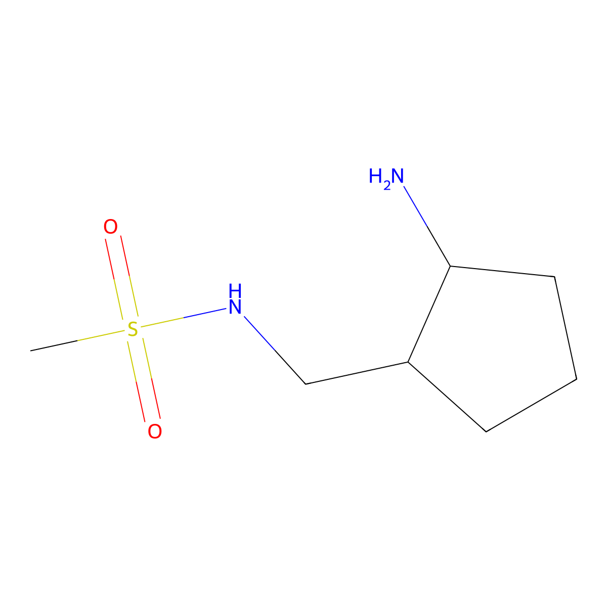 N-[(2-aminocyclopentyl)methyl]methanesulfonamide molecular structure, CAS 1466754-31-3