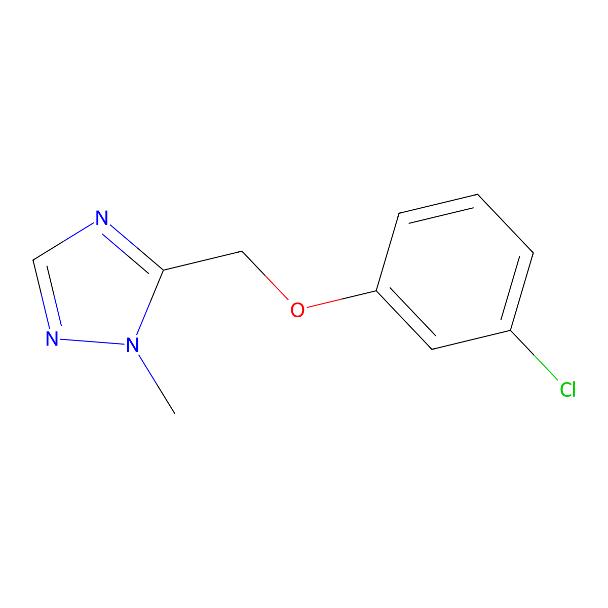 5-[(3-chlorophenoxy)methyl]-1-methyl-1H-1,2,4-triazole molecular structure, CAS 1466754-69-7