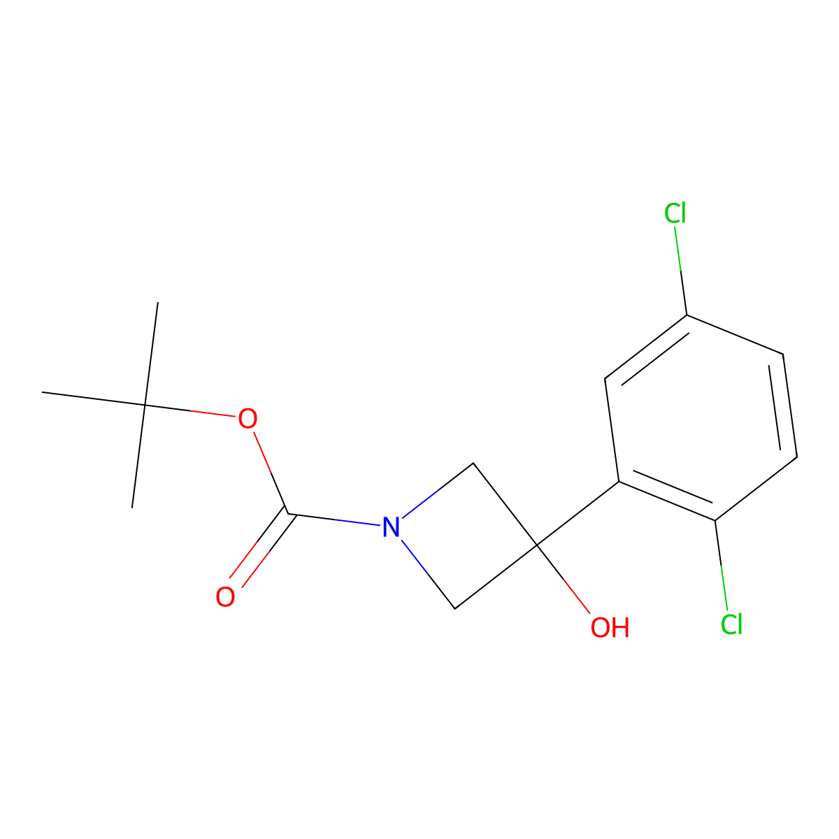 1,1-Dimethylethyl 3-(2,5-dichlorophenyl)-3-hydroxy-1-azetidinecarboxylate molecular structure, CAS 1466757-62-9