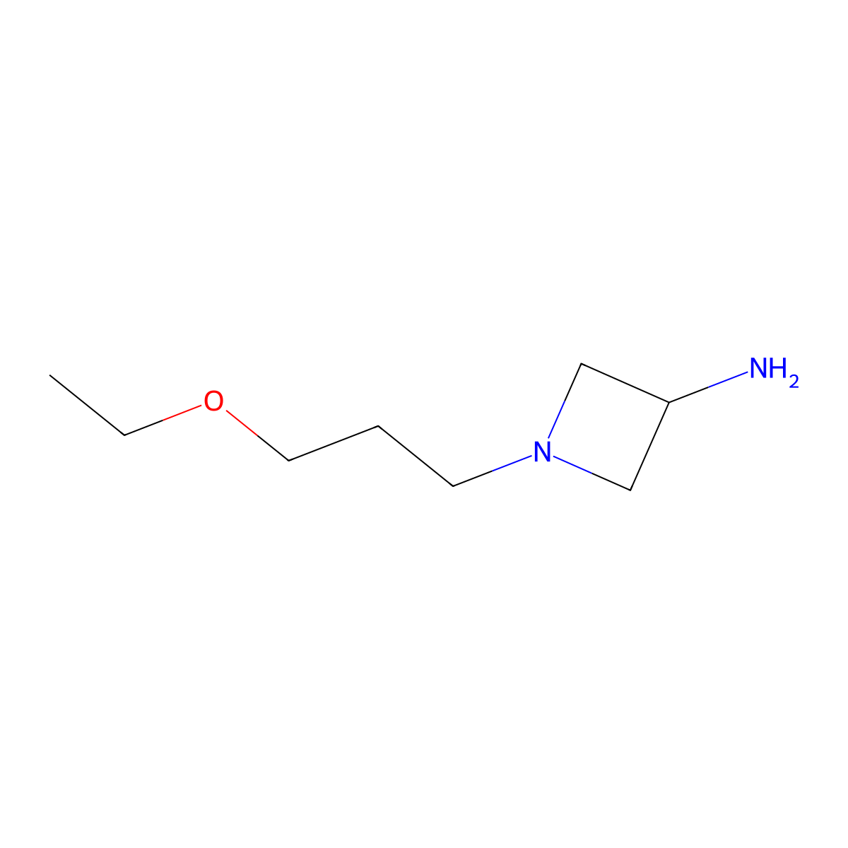 1-(3-Ethoxypropyl)azetidin-3-amine molecular structure, CAS 1466759-68-1