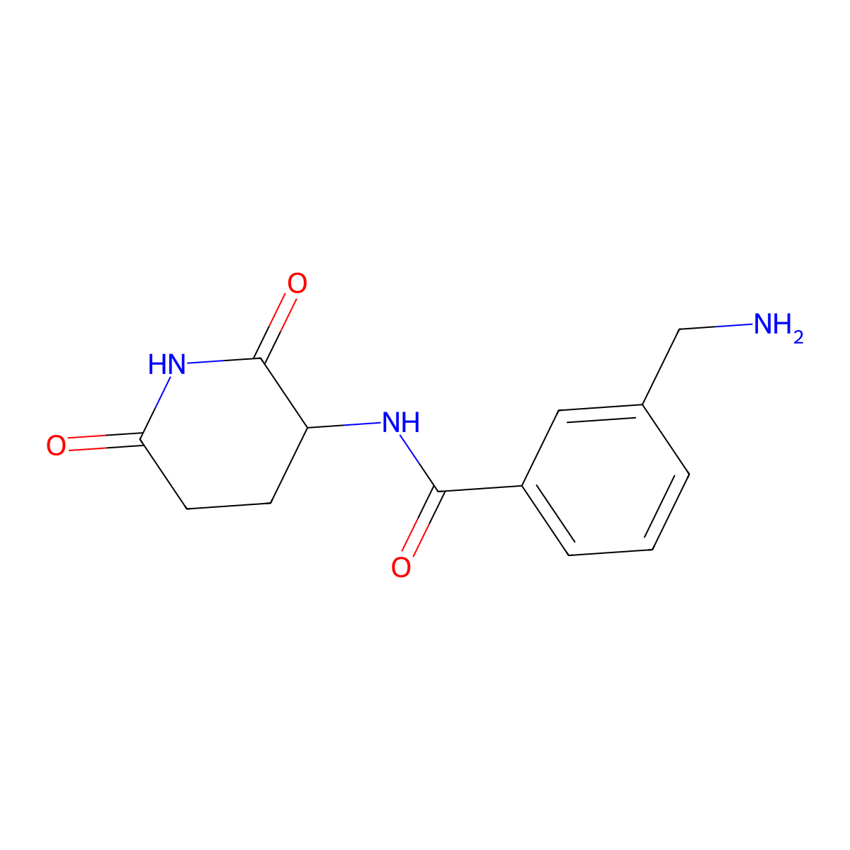 3-(aminomethyl)-N-(2,6-dioxopiperidin-3-yl)benzamide molecular structure, CAS 1466760-33-7