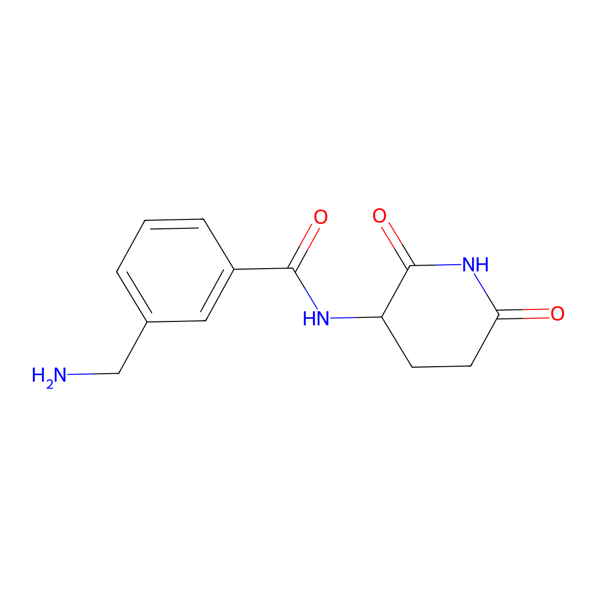 3-(aminomethyl)-N-(2,6-dioxopiperidin-3-yl)benzamide molecular structure, CAS 1466760-33-7