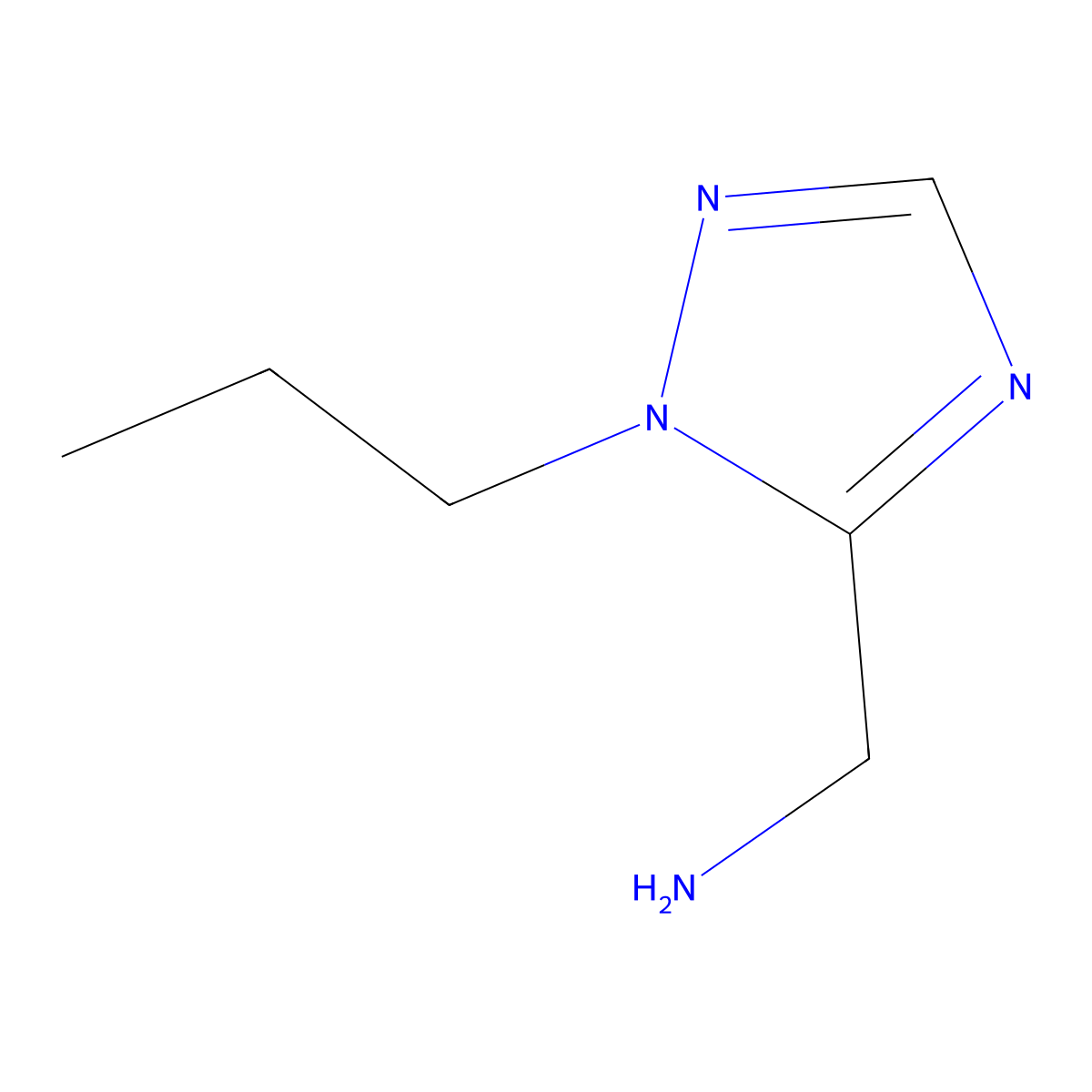 (1-propyl-1H-1,2,4-triazol-5-yl)methanamine molecular structure, CAS 1466767-59-8