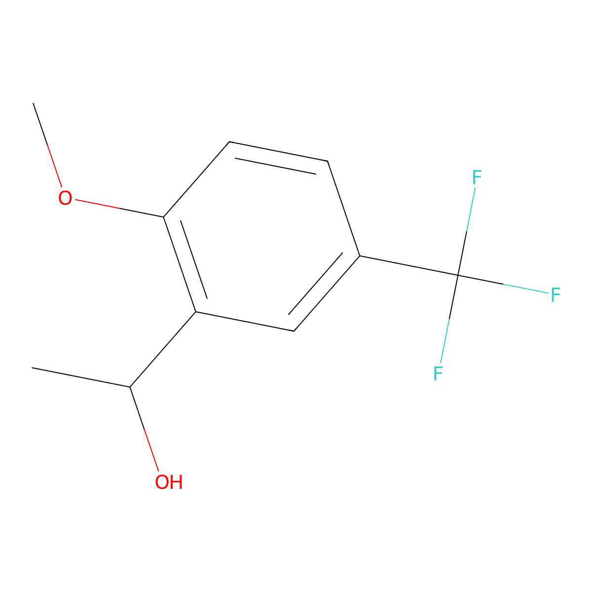 1-(2-Methoxy-5-(trifluoromethyl)phenyl)ethanol molecular structure, CAS 1466776-45-3
