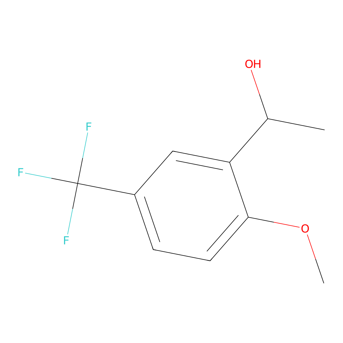 1-(2-Methoxy-5-(trifluoromethyl)phenyl)ethanol molecular structure, CAS 1466776-45-3
