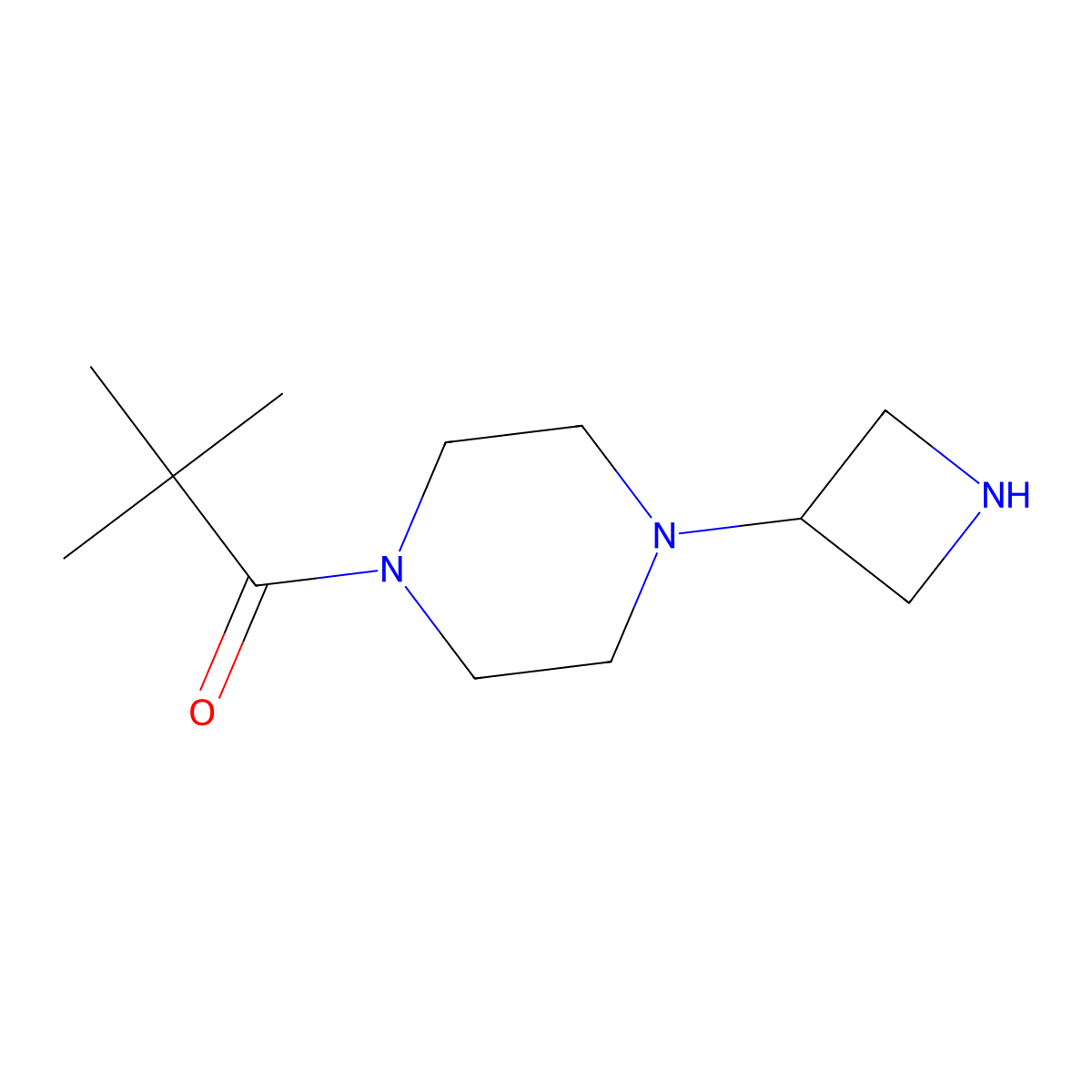 1-[4-(Azetidin-3-yl)piperazin-1-yl]-2,2-dimethylpropan-1-one molecular structure, CAS 1466794-43-3