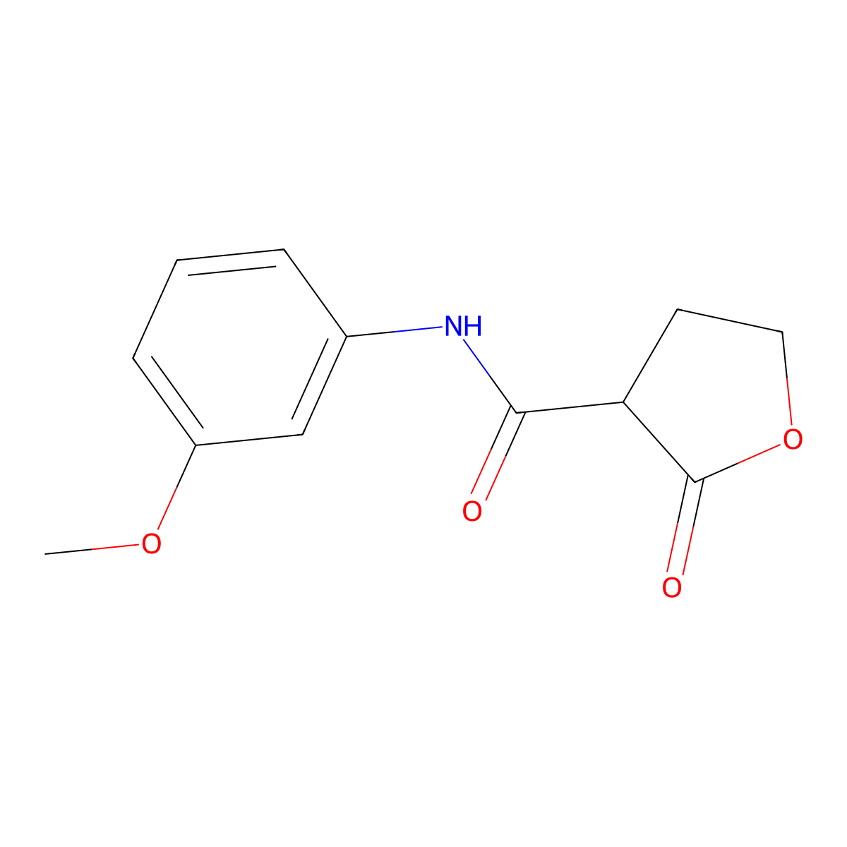 N-(3-methoxyphenyl)-2-oxotetrahydro-3-furancarboxamide molecular structure, CAS 14668-51-0