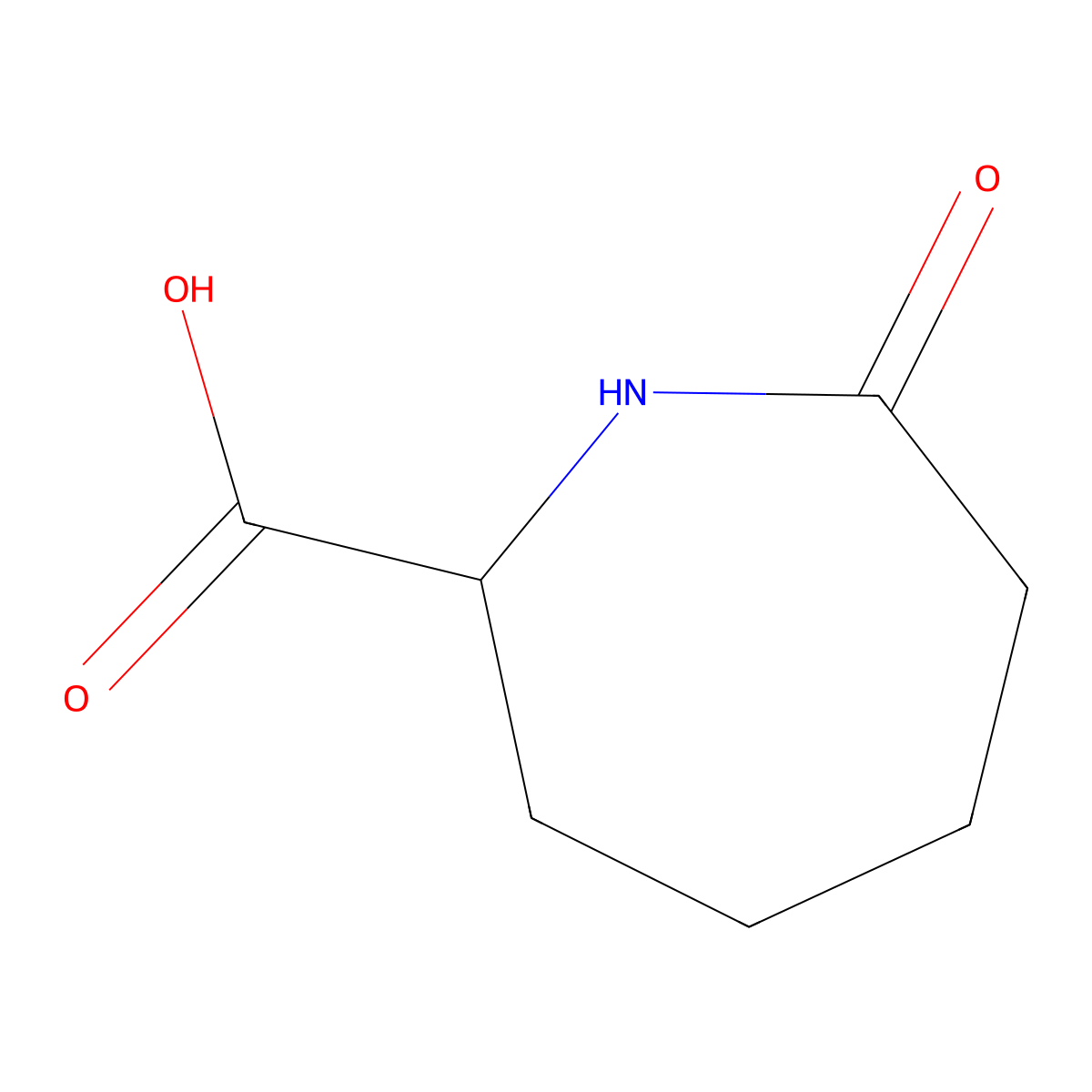 7-Oxoazepane-2-carboxylic acid molecular structure, CAS 14668-76-9