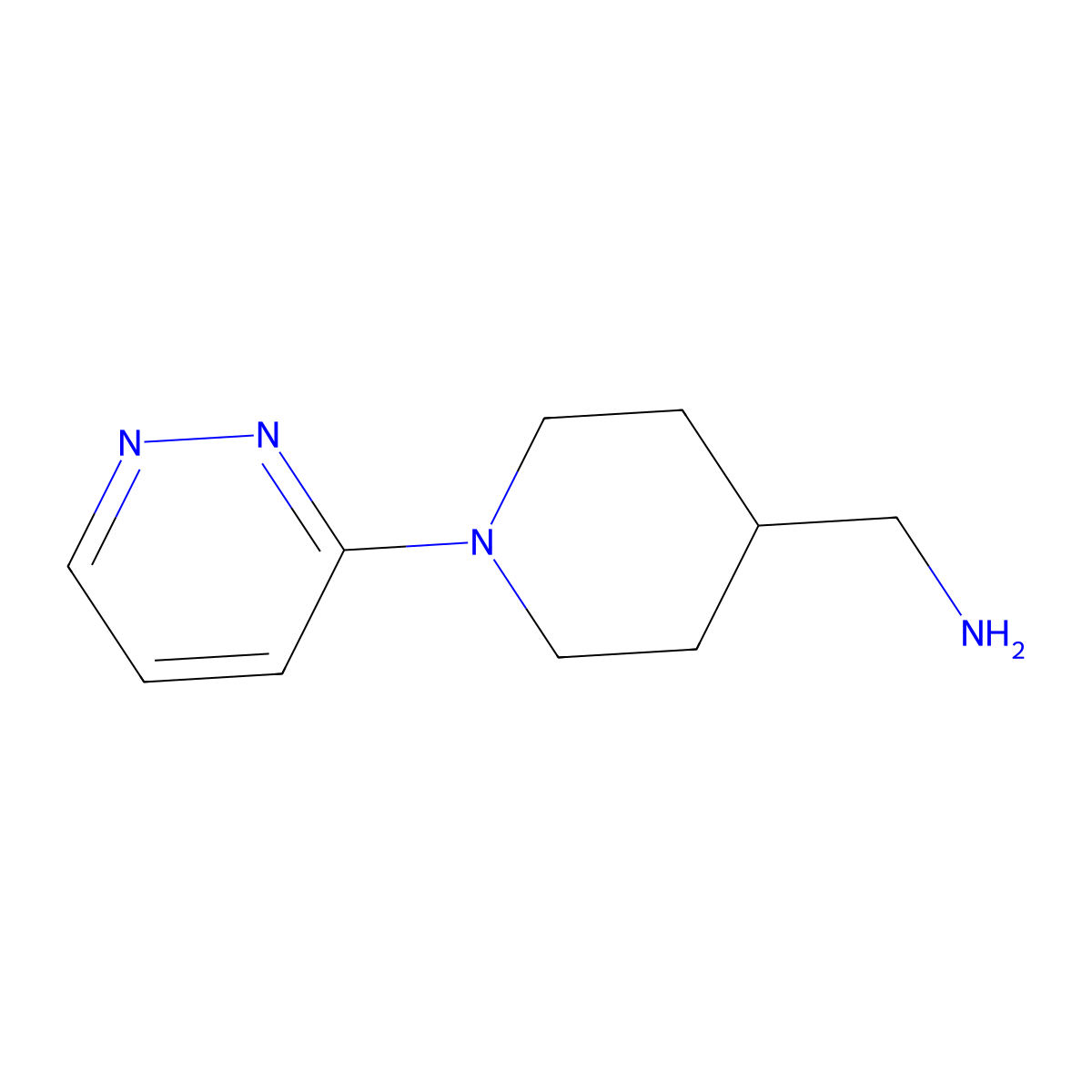 [1-(Pyridazin-3-yl)piperidin-4-yl]methanamine molecular structure, CAS 1466805-58-2
