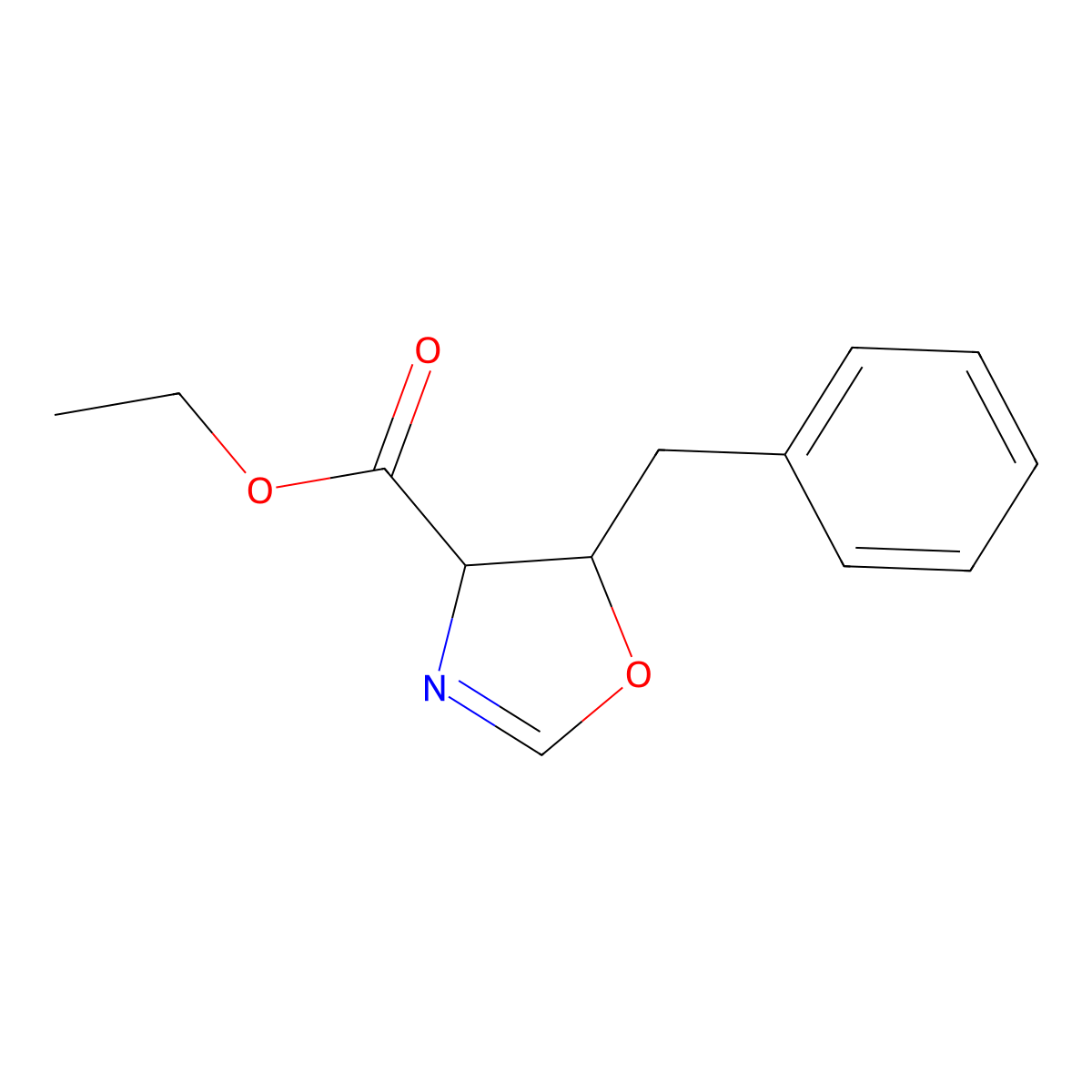 Ethyl 5-benzyl-4,5-dihydro-1,3-oxazole-4-carboxylate molecular structure, CAS 1466812-45-2