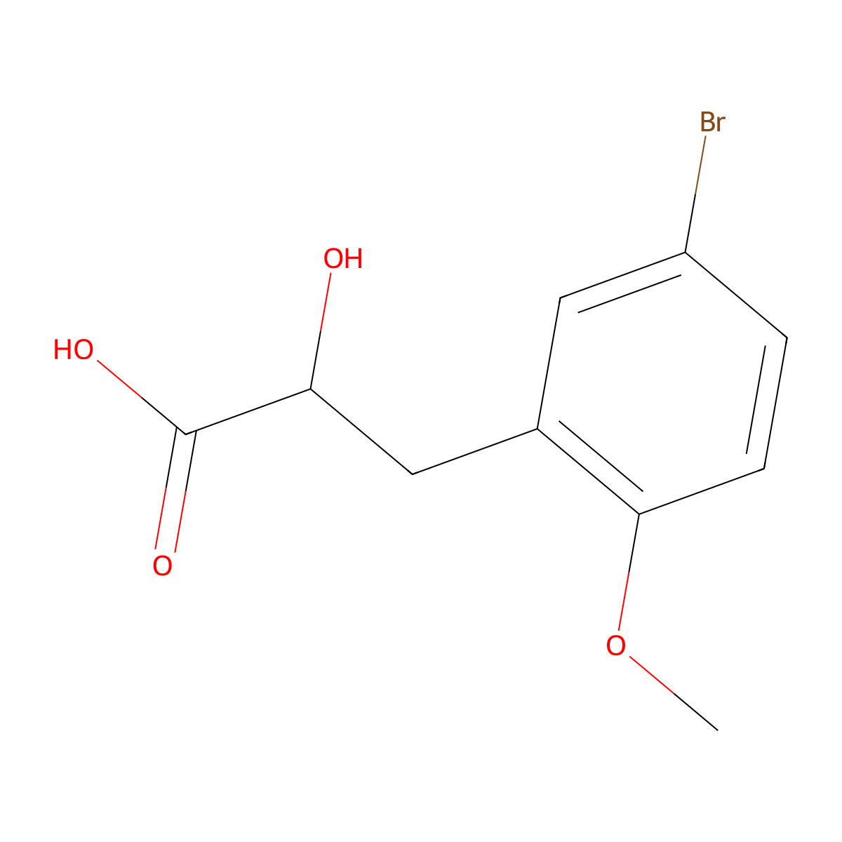 3-(5-Bromo-2-methoxyphenyl)-2-hydroxypropanoic acid molecular structure, CAS 1466822-23-0