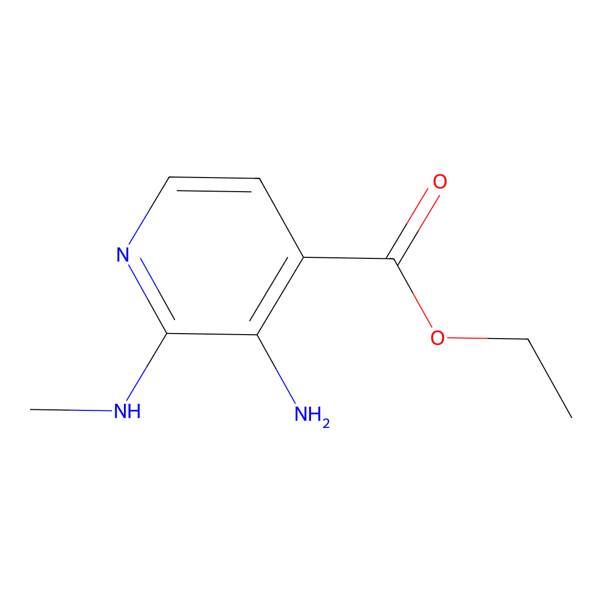 Ethyl 3-amino-2-(methylamino)isonicotinate molecular structure, CAS 1466825-52-4