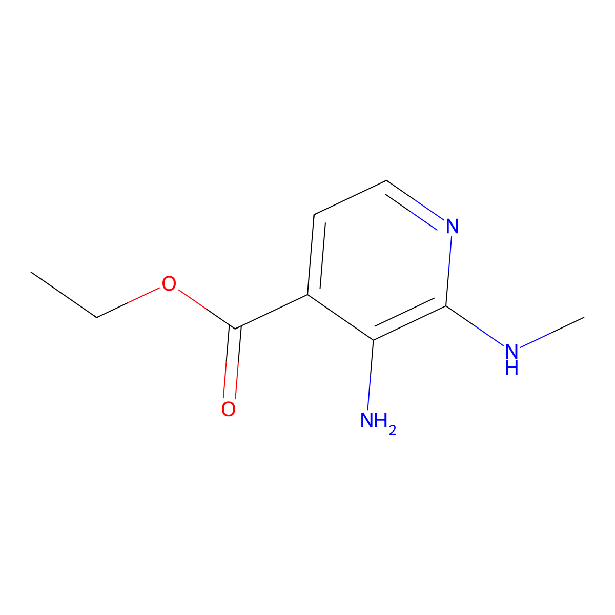 Ethyl 3-amino-2-(methylamino)isonicotinate molecular structure, CAS 1466825-52-4
