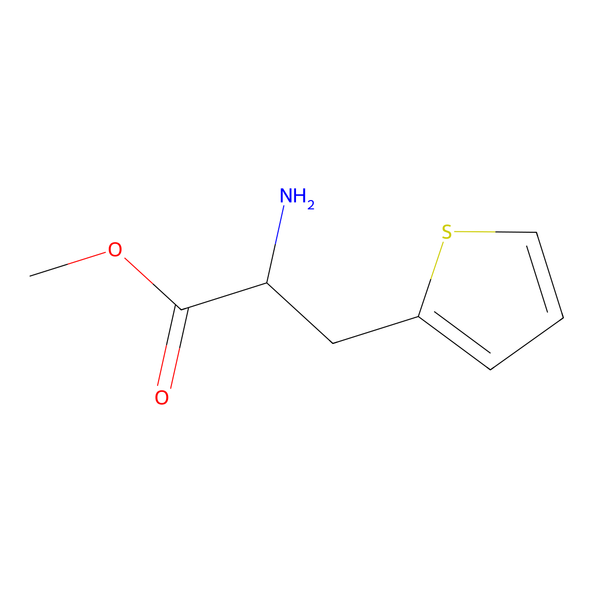 (S)-Methyl 2-amino-3-(thiophen-2-yl)propanoate molecular structure, CAS 146684-57-3