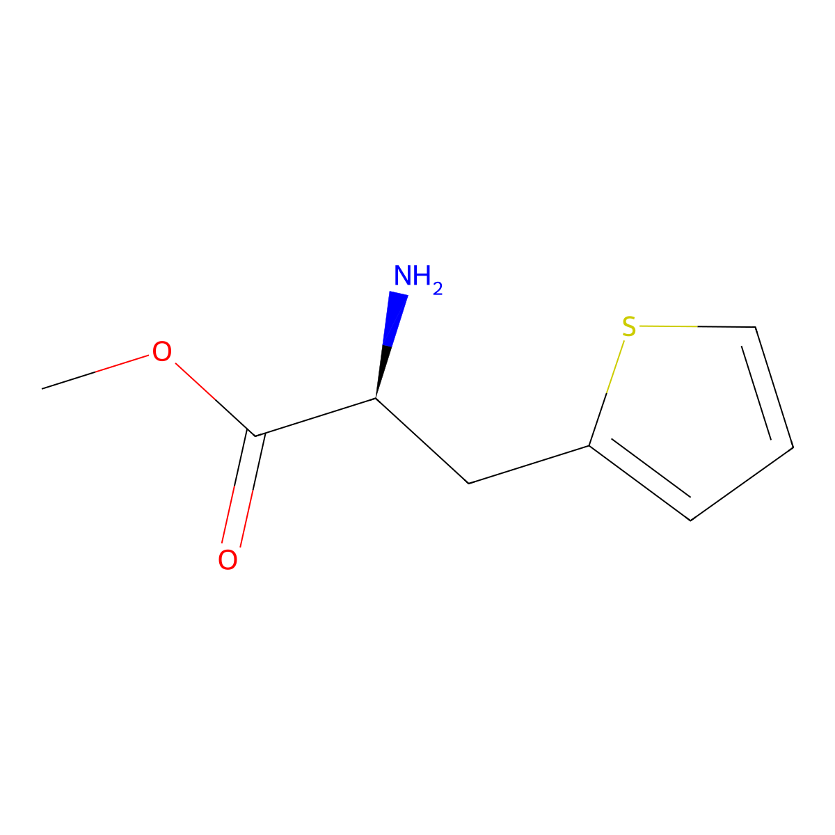 (S)-Methyl 2-amino-3-(thiophen-2-yl)propanoate molecular structure, CAS 146684-57-3