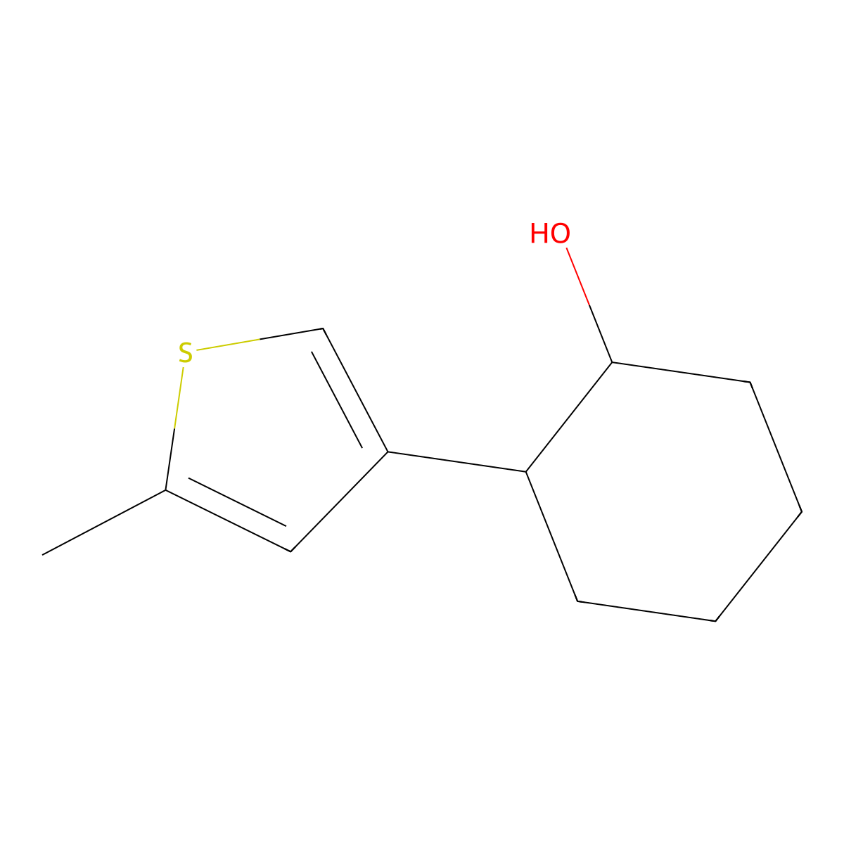 2-(5-Methylthiophen-3-yl)cyclohexan-1-ol molecular structure, CAS 1466855-63-9
