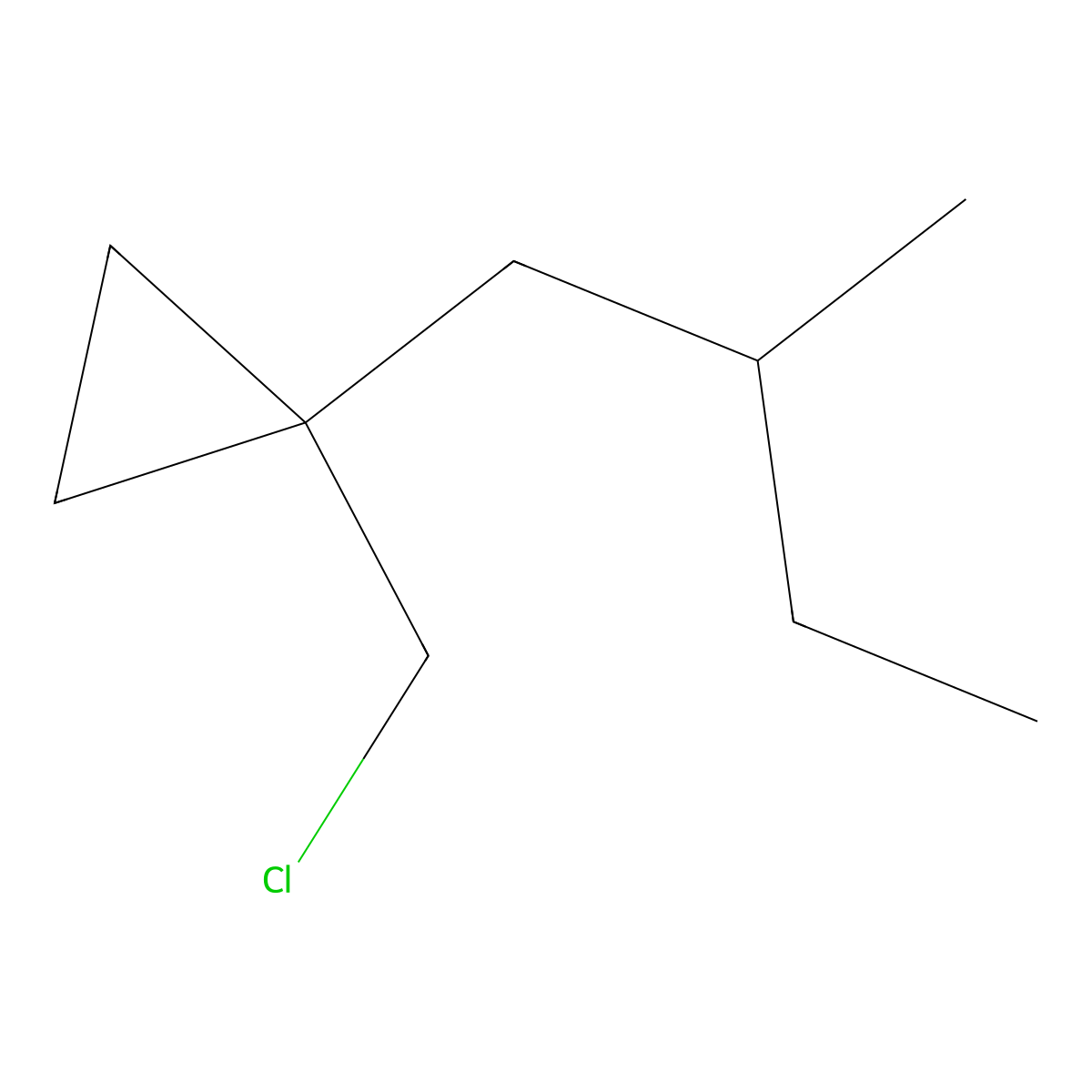 1-(Chloromethyl)-1-(2-methylbutyl)cyclopropane molecular structure, CAS 1466857-20-4