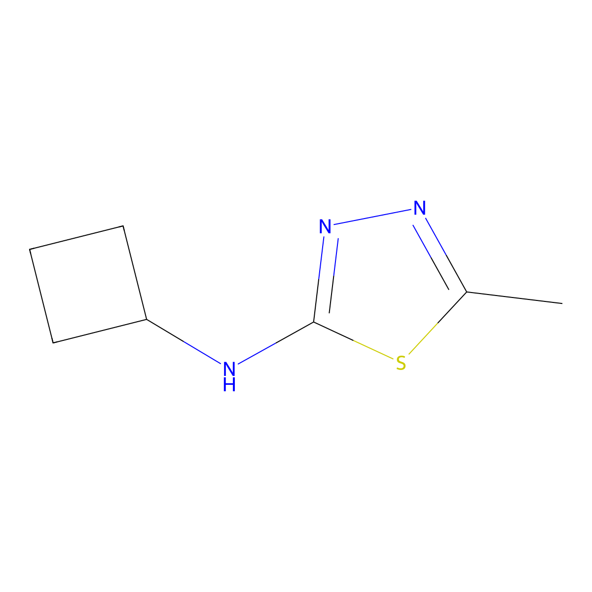 N-cyclobutyl-5-methyl-1,3,4-thiadiazol-2-amine molecular structure, CAS 1466866-93-2