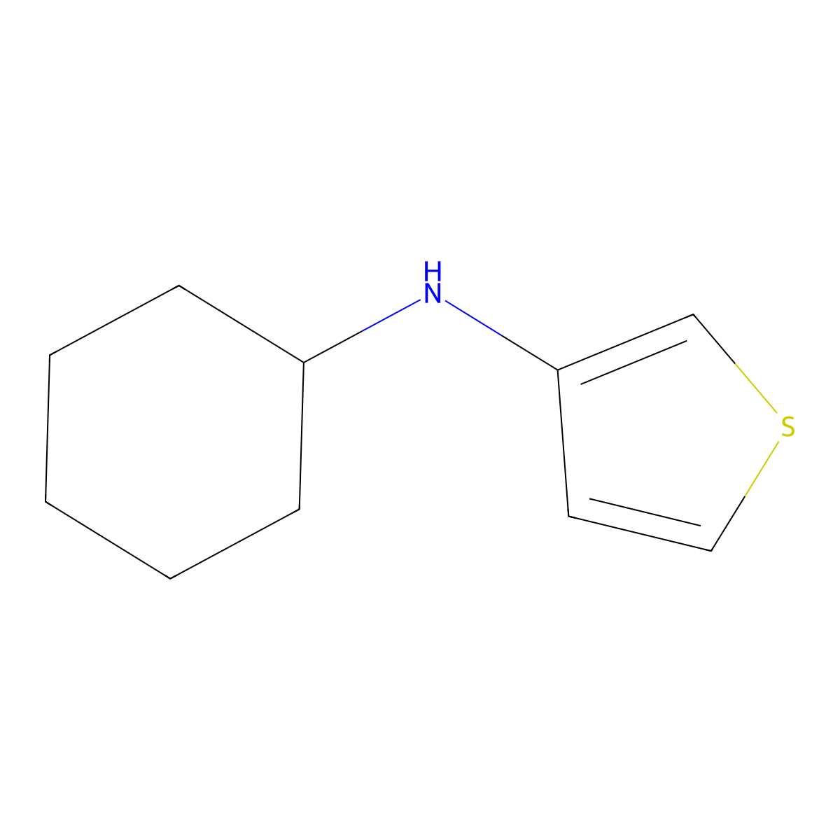 N-cyclohexylthiophen-3-amine molecular structure, CAS 1466890-46-9