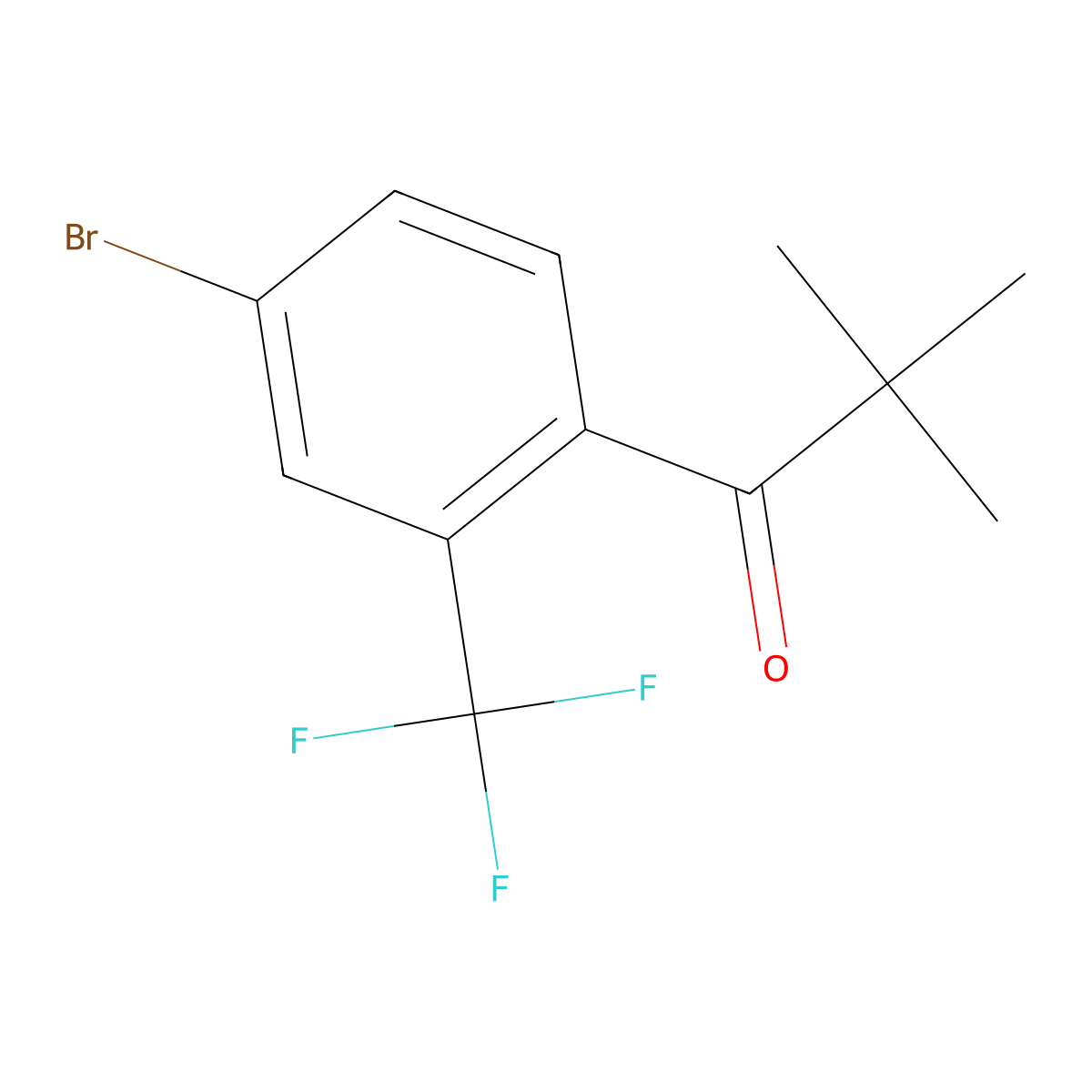 1-(4-Bromo-2-(trifluoromethyl)phenyl)-2,2-dimethylpropan-1-one molecular structure, CAS 1466898-07-6