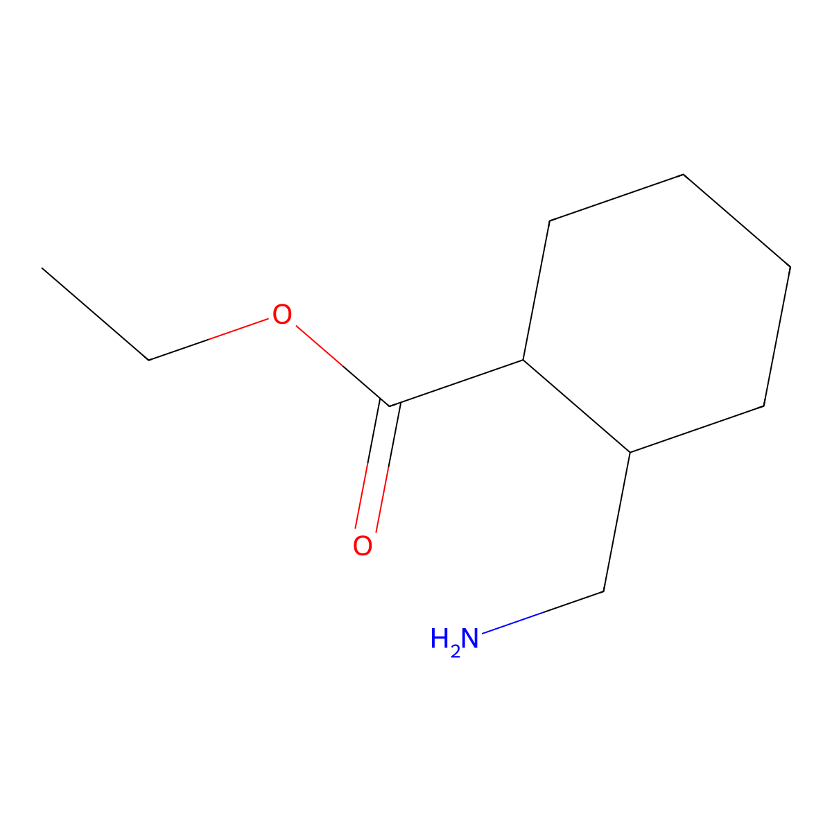 Ethyl 2-(aminomethyl)cyclohexane-1-carboxylate molecular structure, CAS 1466910-45-1