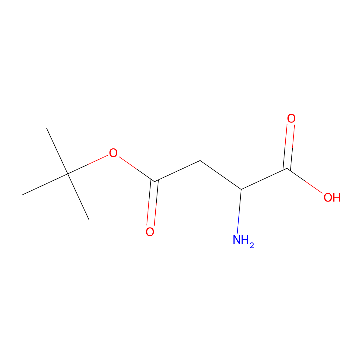 2-Amino-4-(tert-butoxy)-4-oxobutanoic acid molecular structure, CAS 146692-91-3