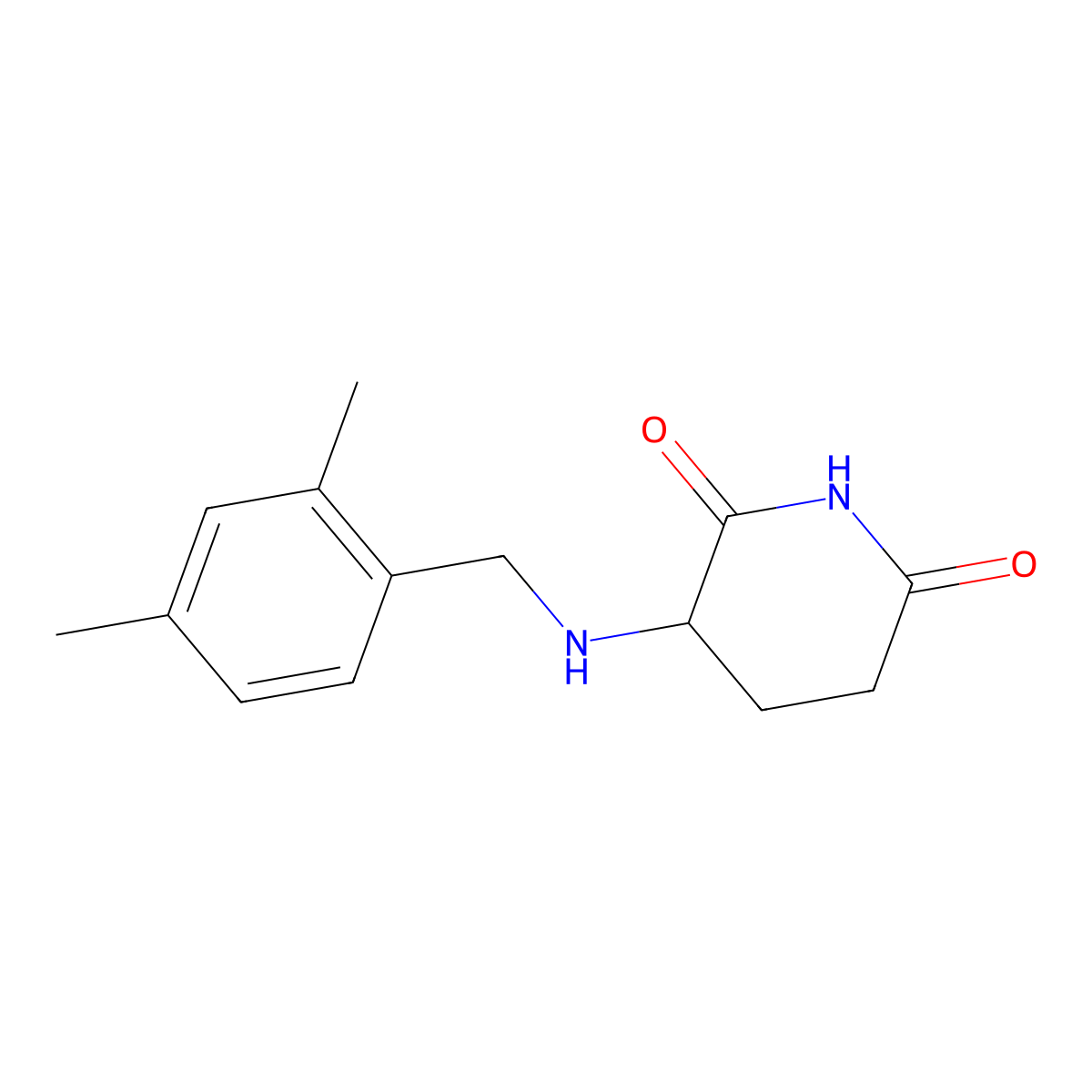 3-{[(2,4-Dimethylphenyl)methyl]amino}piperidine-2,6-dione molecular structure, CAS 1466920-00-2