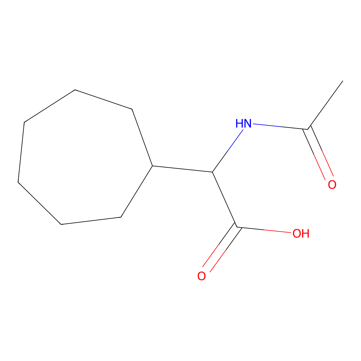 2-Acetamido-2-cycloheptylacetic acid molecular structure, CAS 1466933-94-7