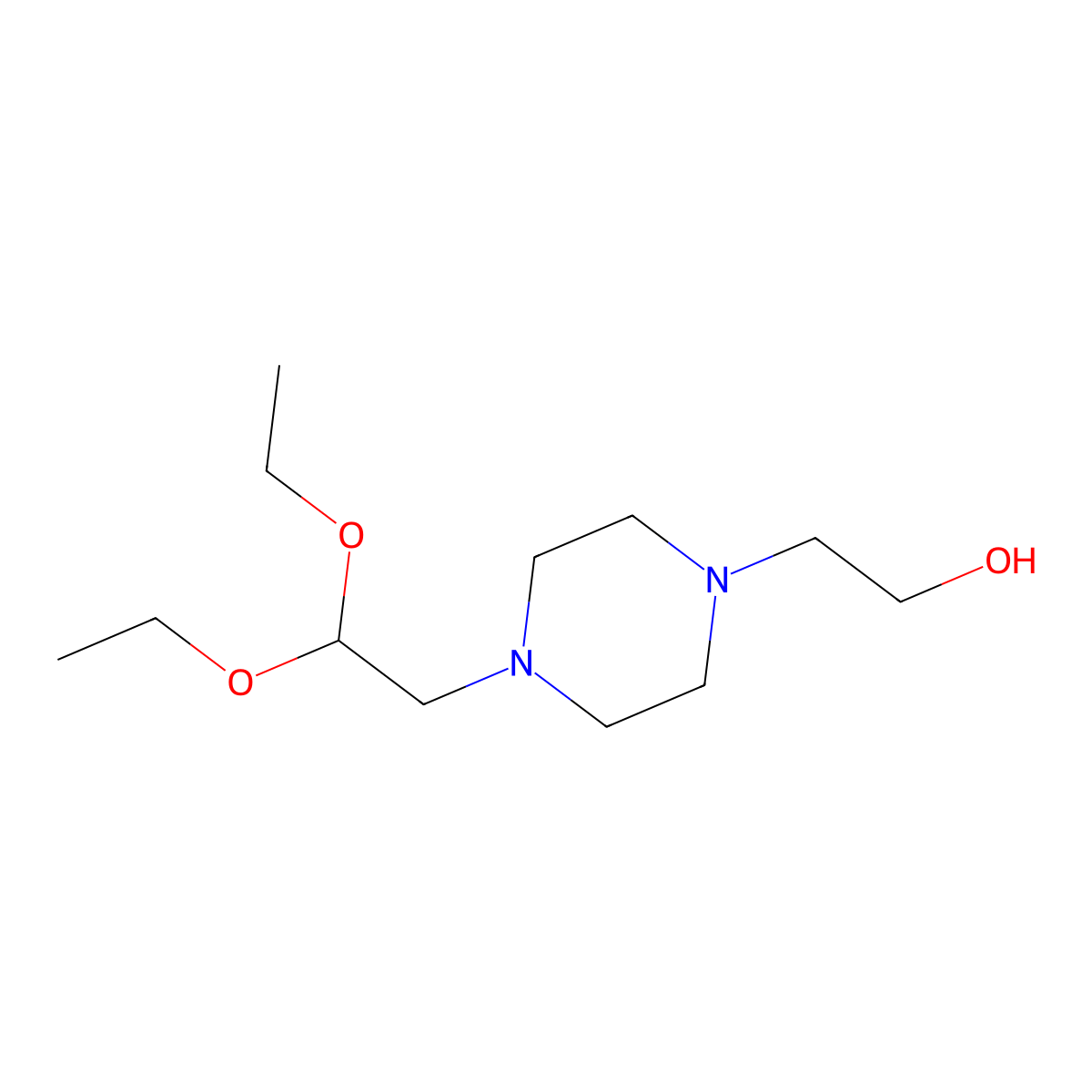 2-(4-(2,2-Diethoxyethyl)piperazin-1-yl)ethan-1-ol molecular structure, CAS 1466936-47-9